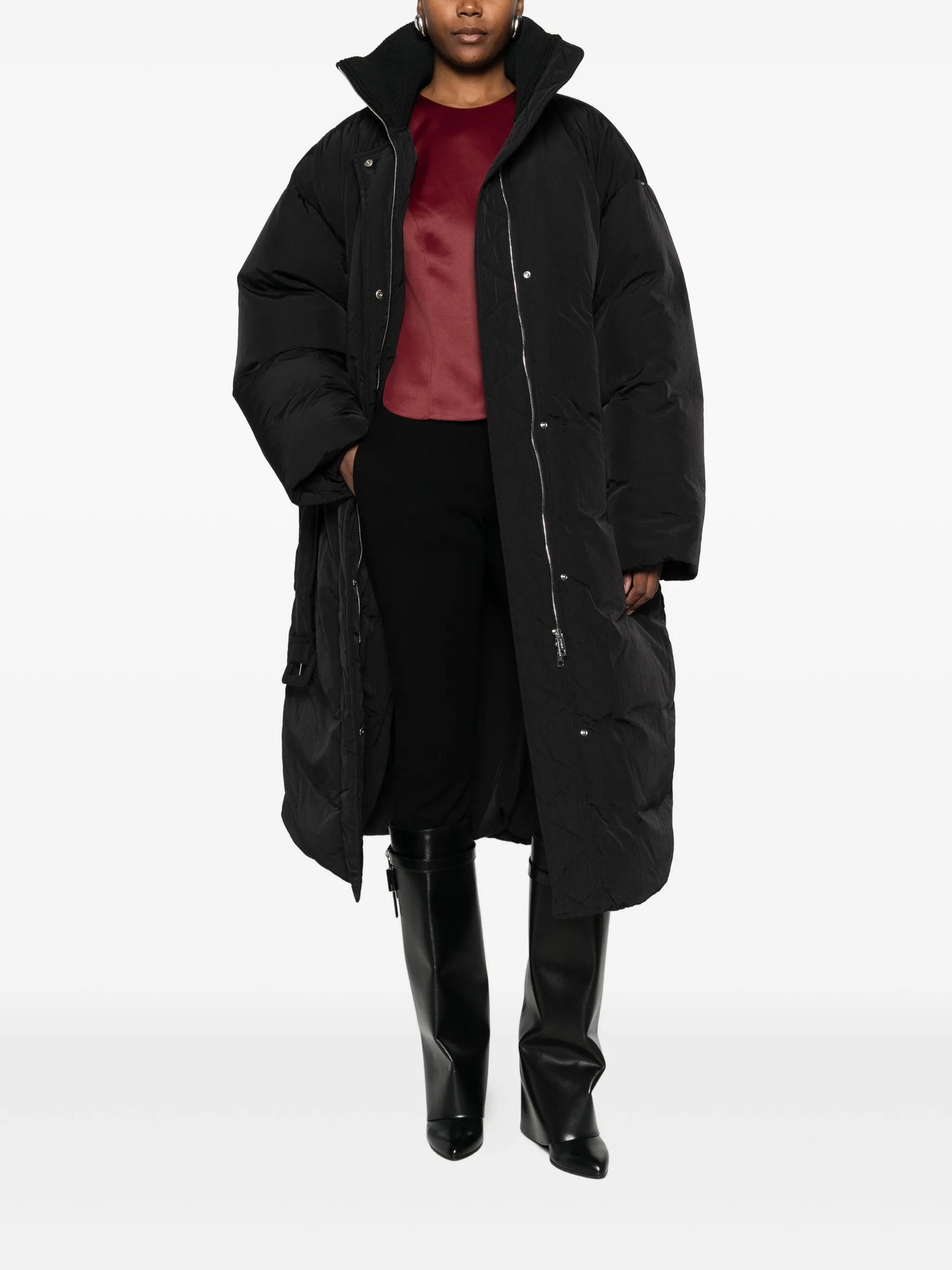 quilted parka coat