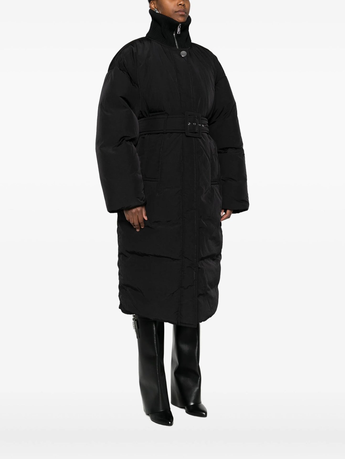 quilted parka coat