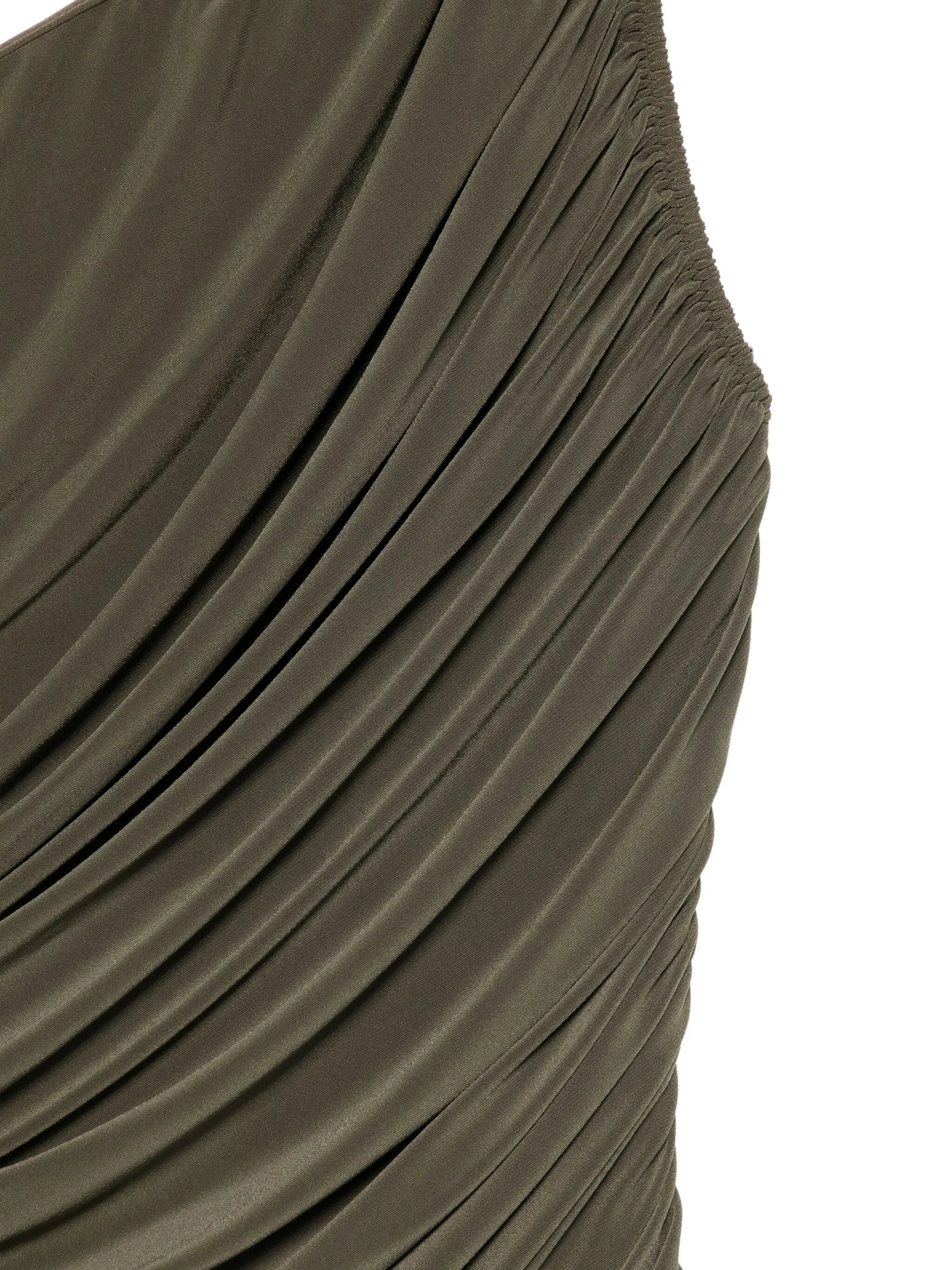 Diana Mio one-strap draped swim top