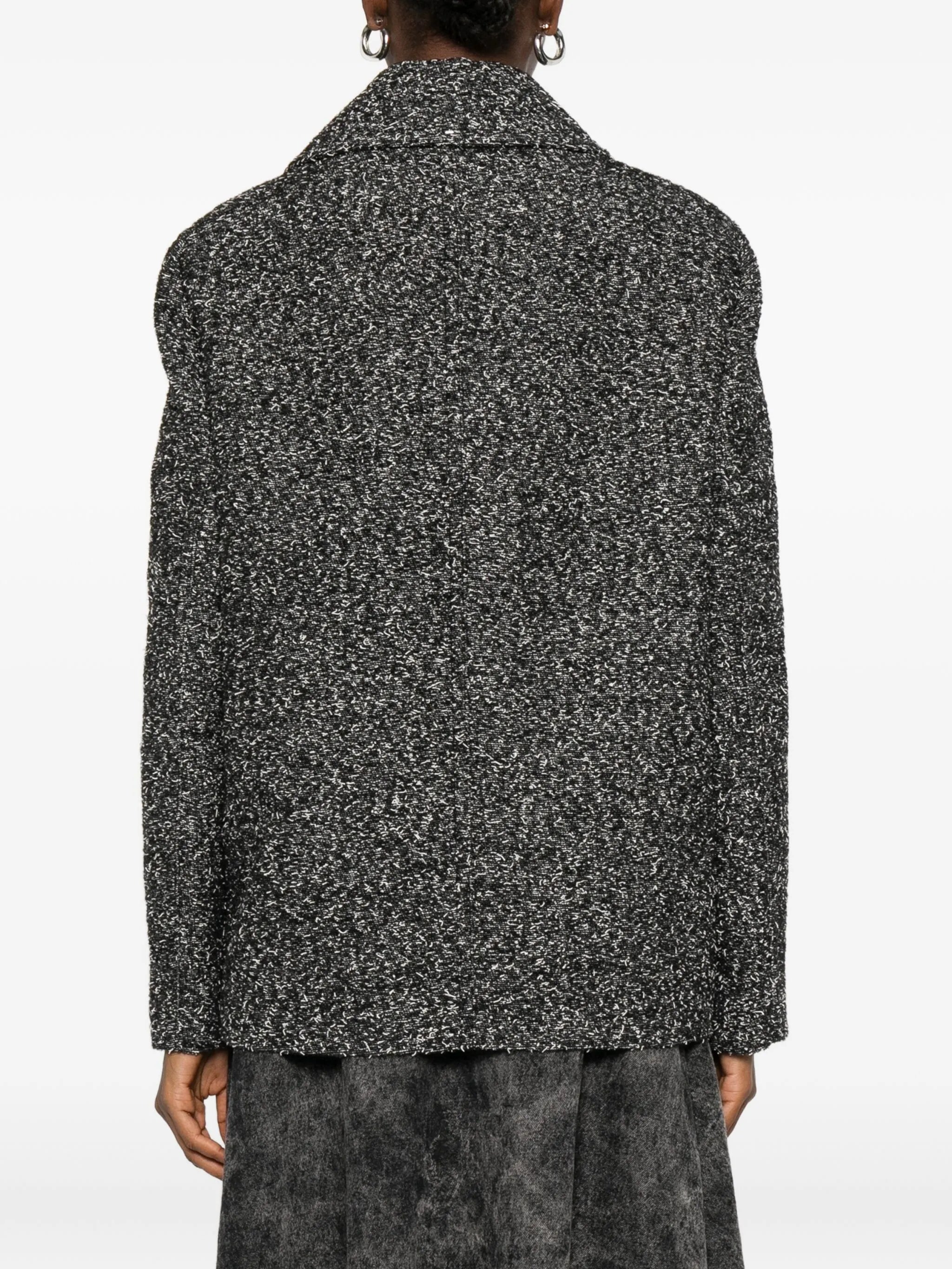 double-breasted speckled coat
