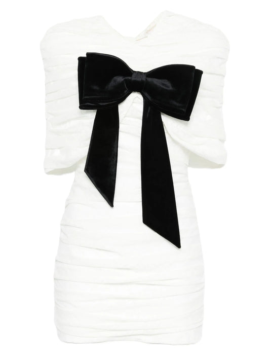 bow-detail mini dress