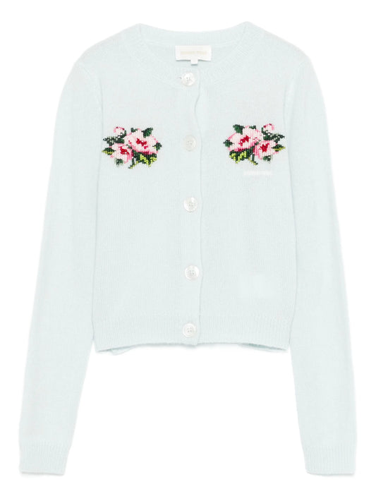 floral-embroidered cardigan
