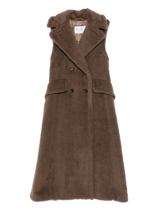 Boario double-breasted sleeveless coat