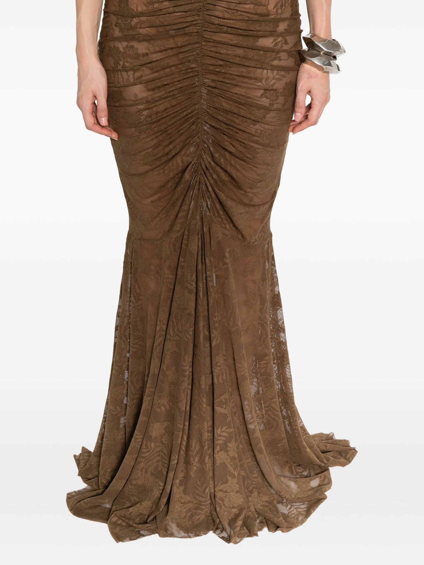 strapless fishtail maxi dress