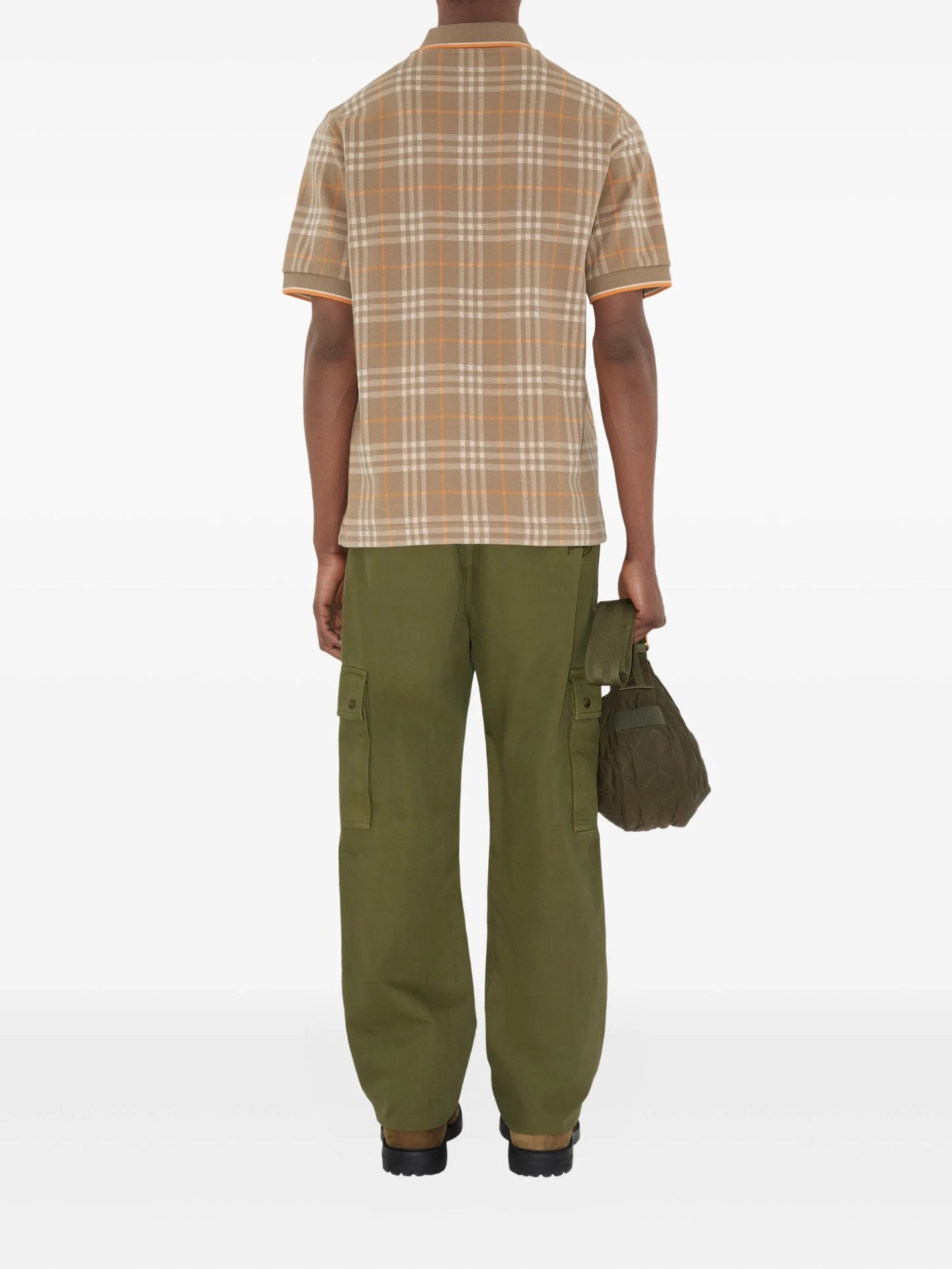 checked cotton polo shirt