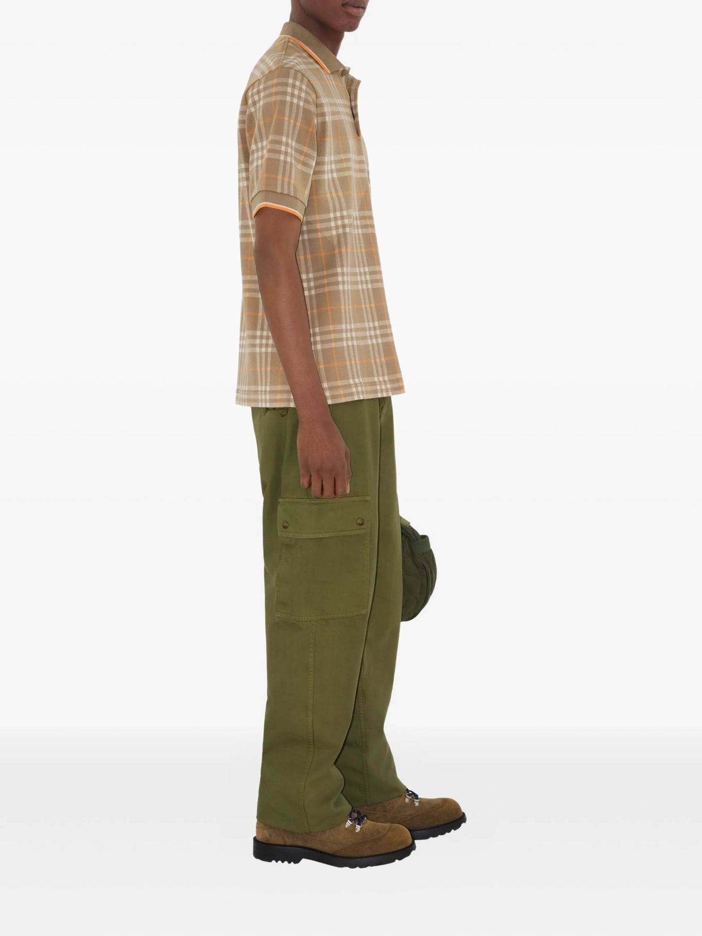 checked cotton polo shirt