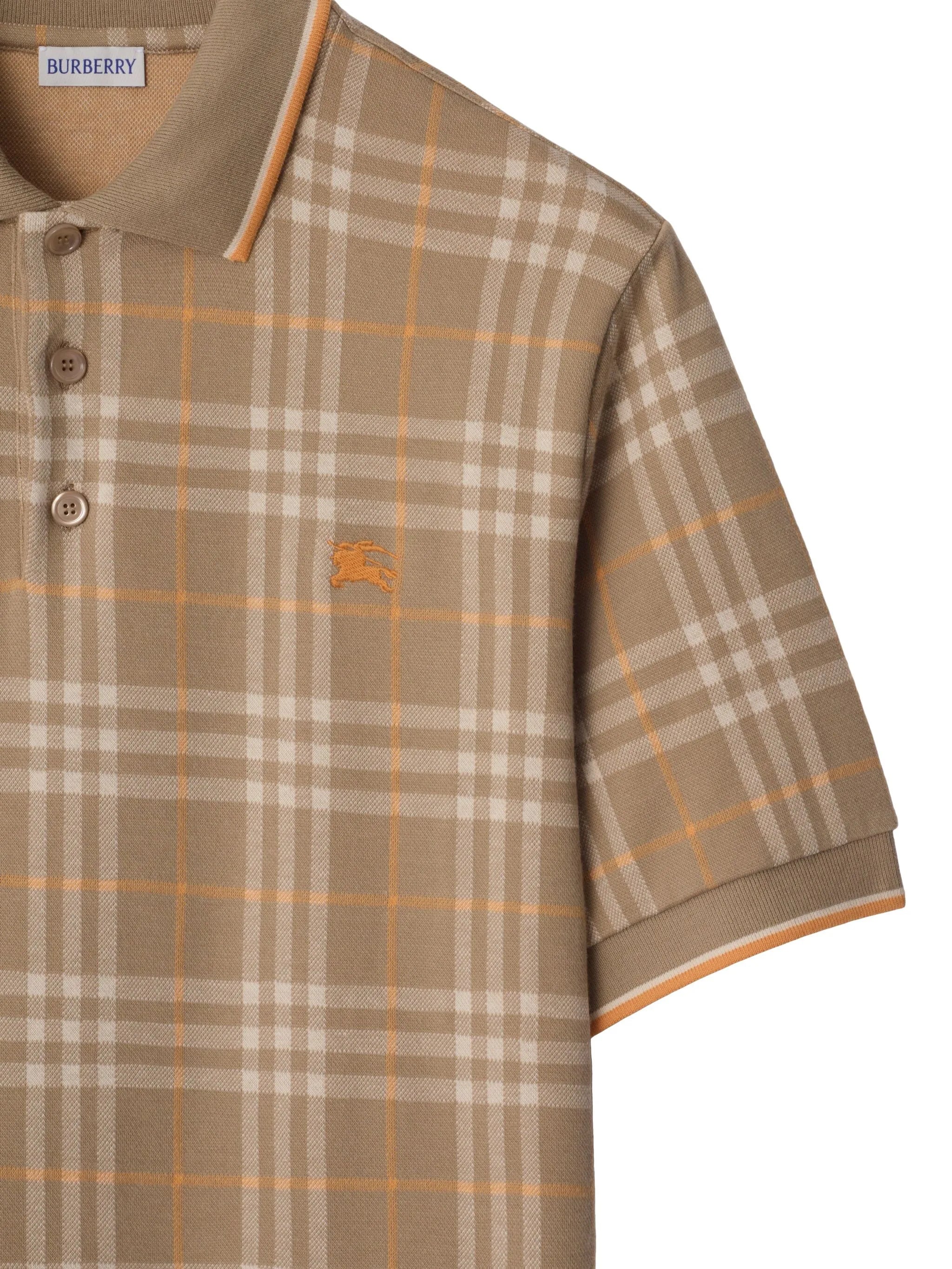 checked cotton polo shirt