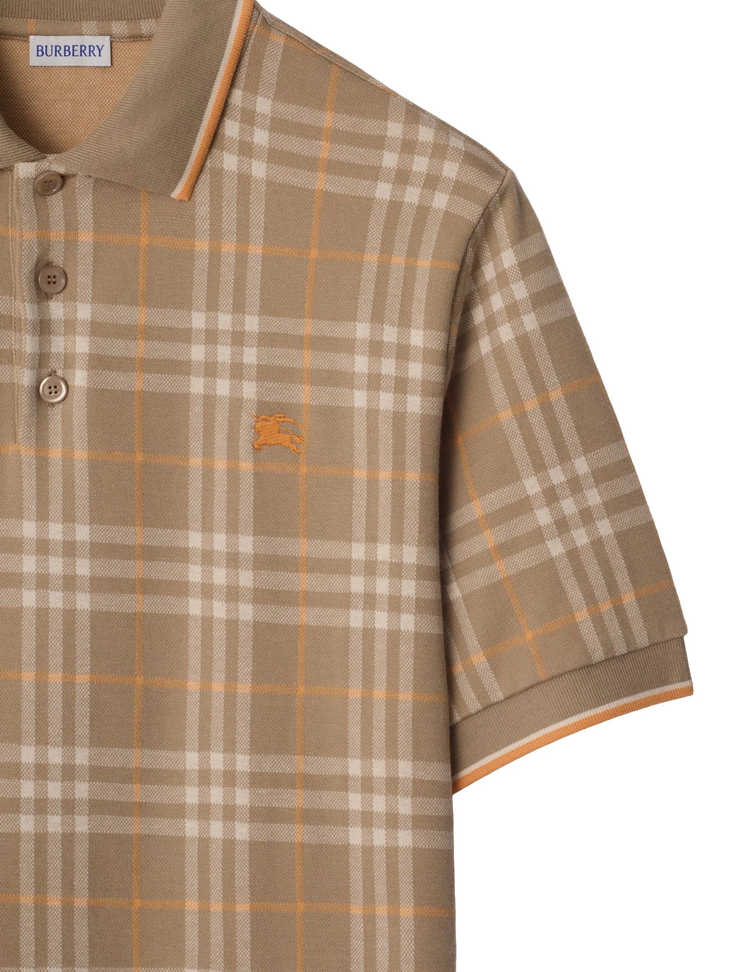 checked cotton polo shirt