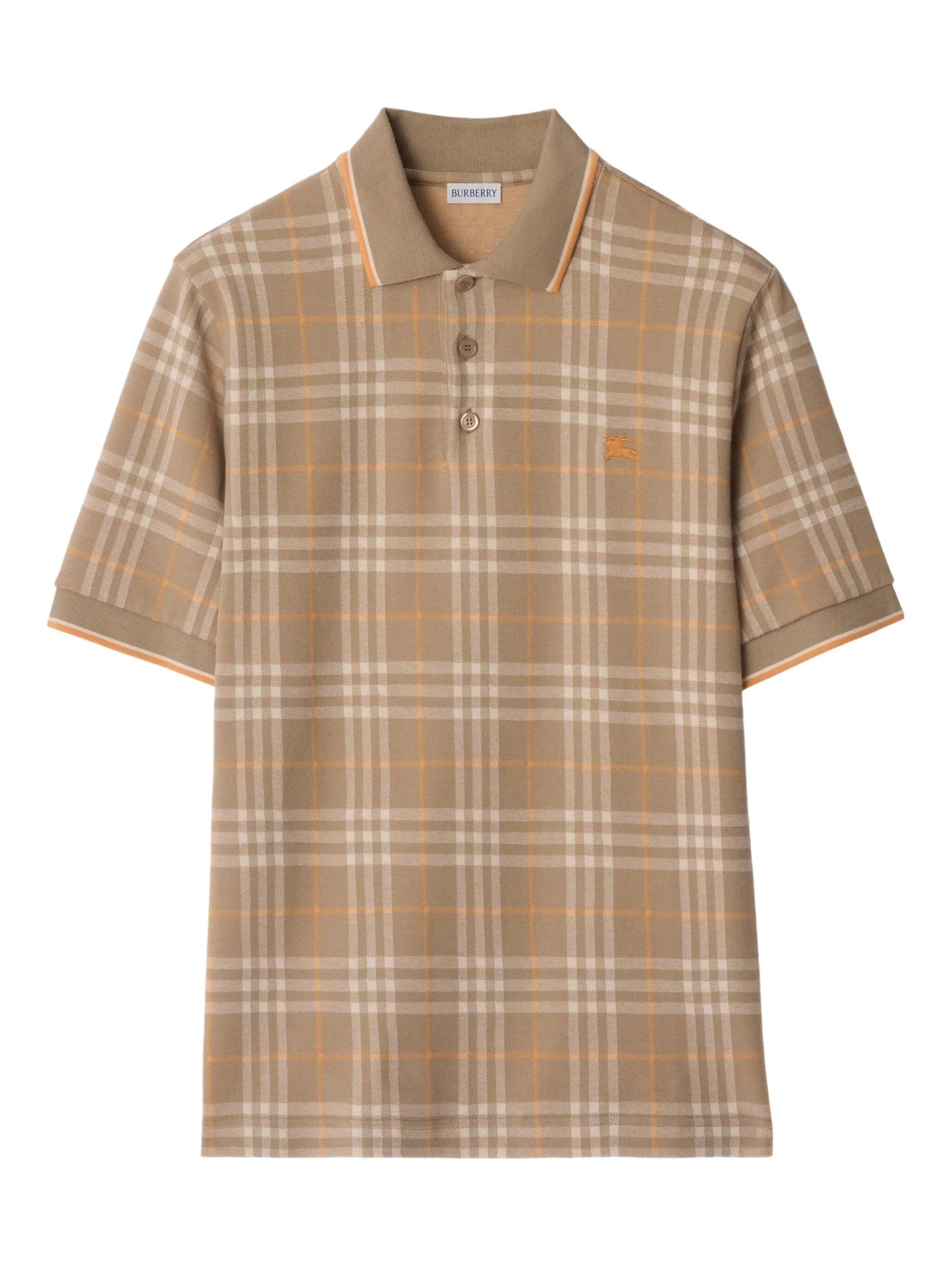 checked cotton polo shirt