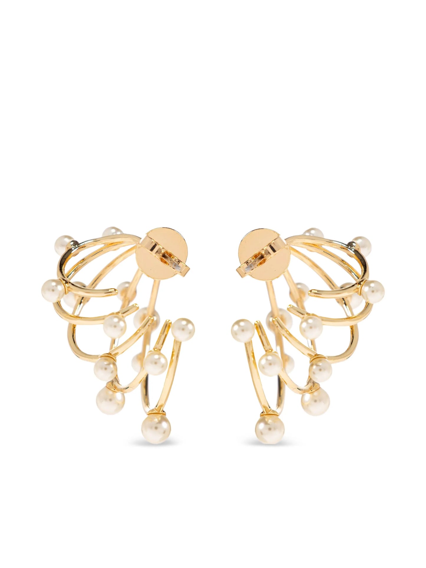 faux-pearl-embellished earrings