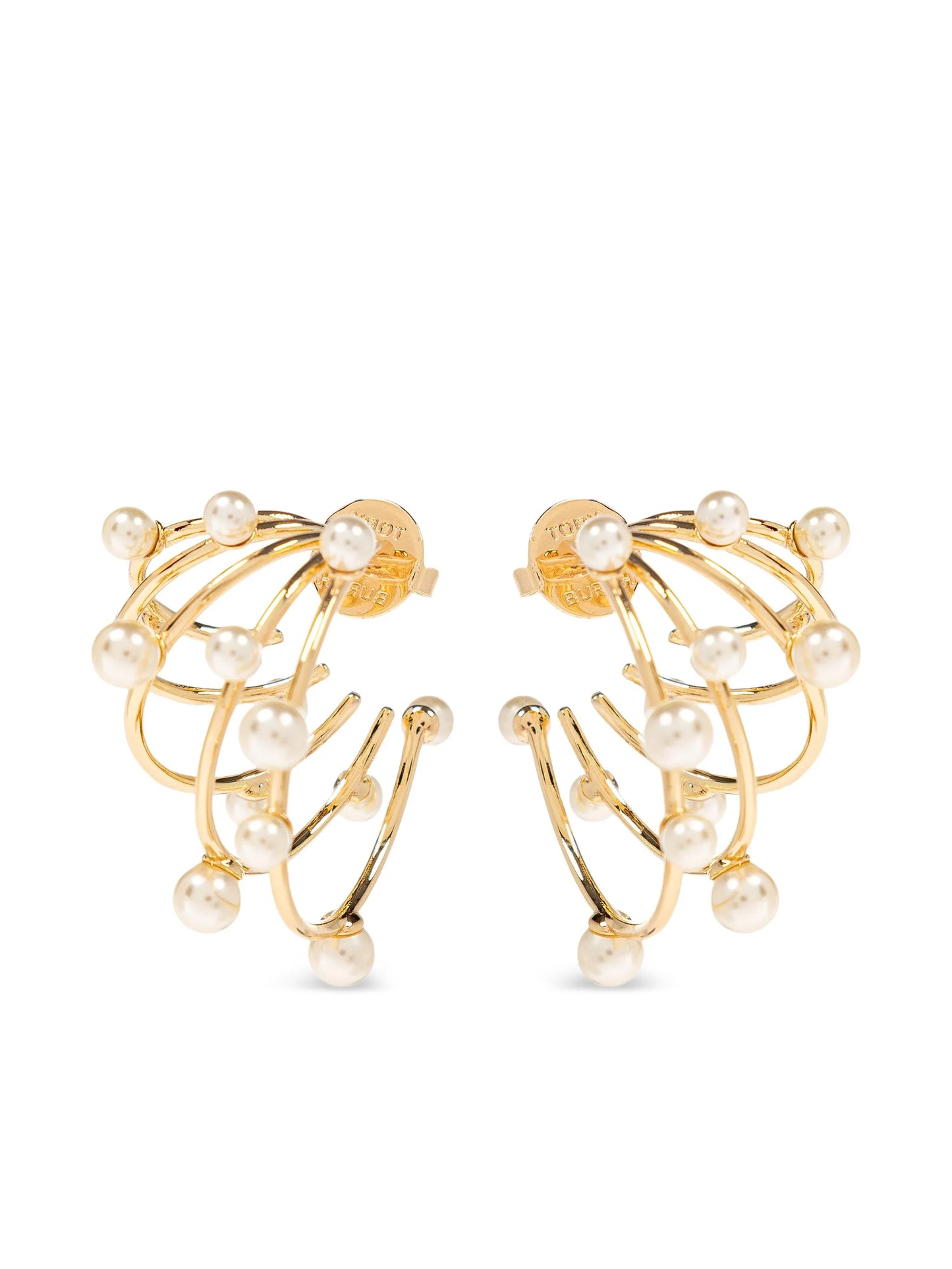 faux-pearl-embellished earrings