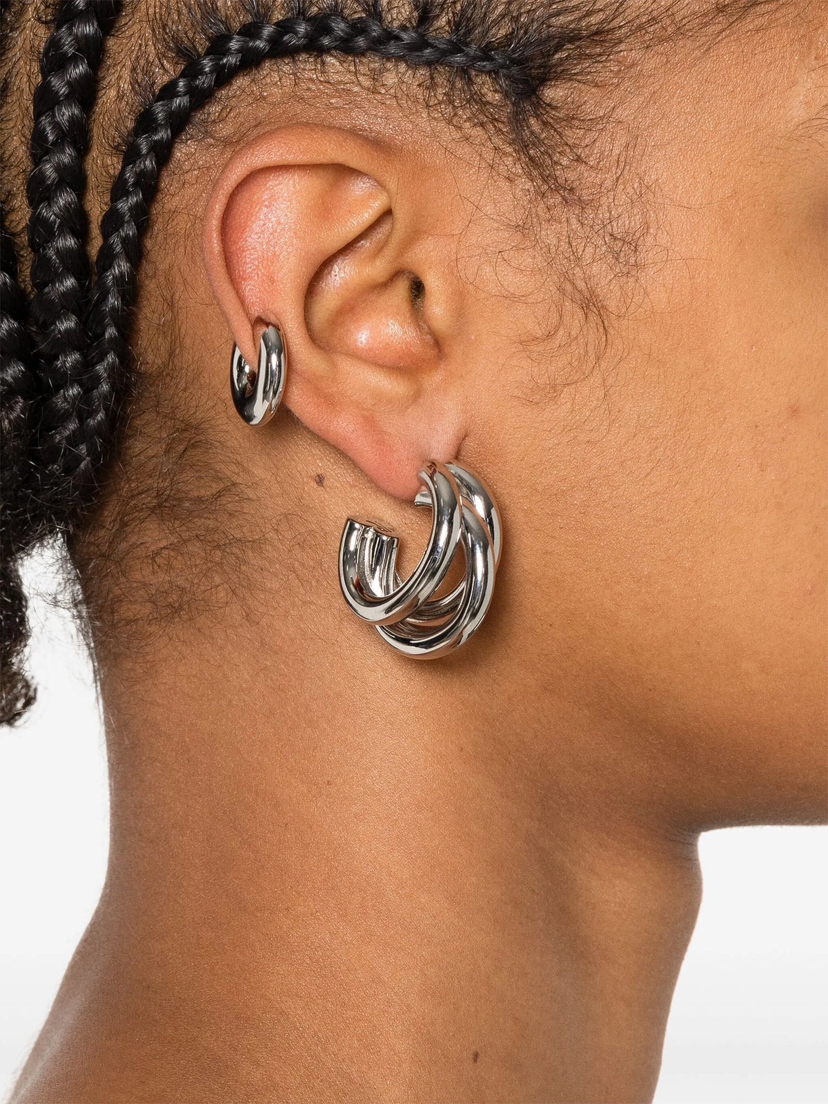 duo of hoops and punk ear cuffs