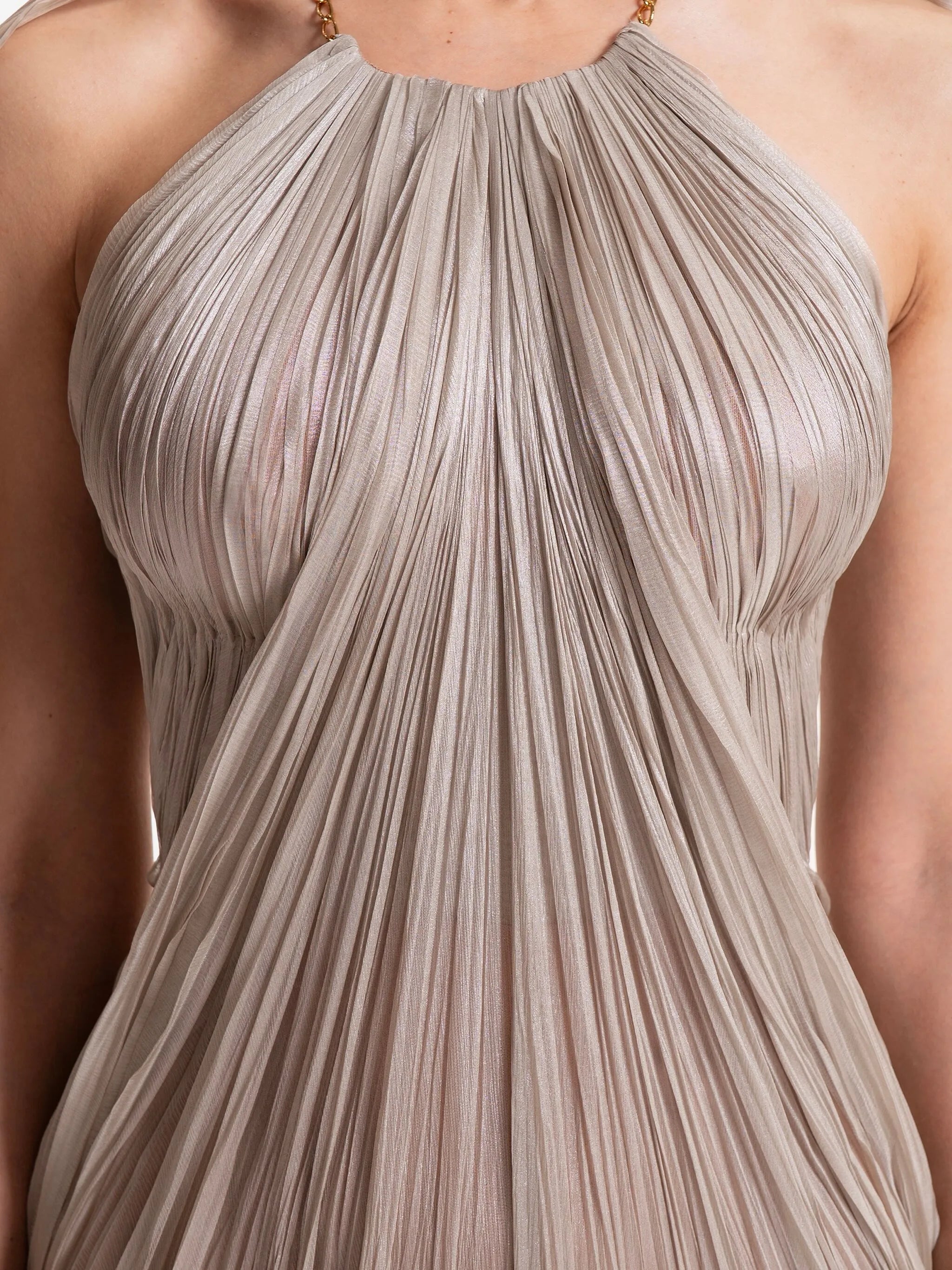 pleated cape dress