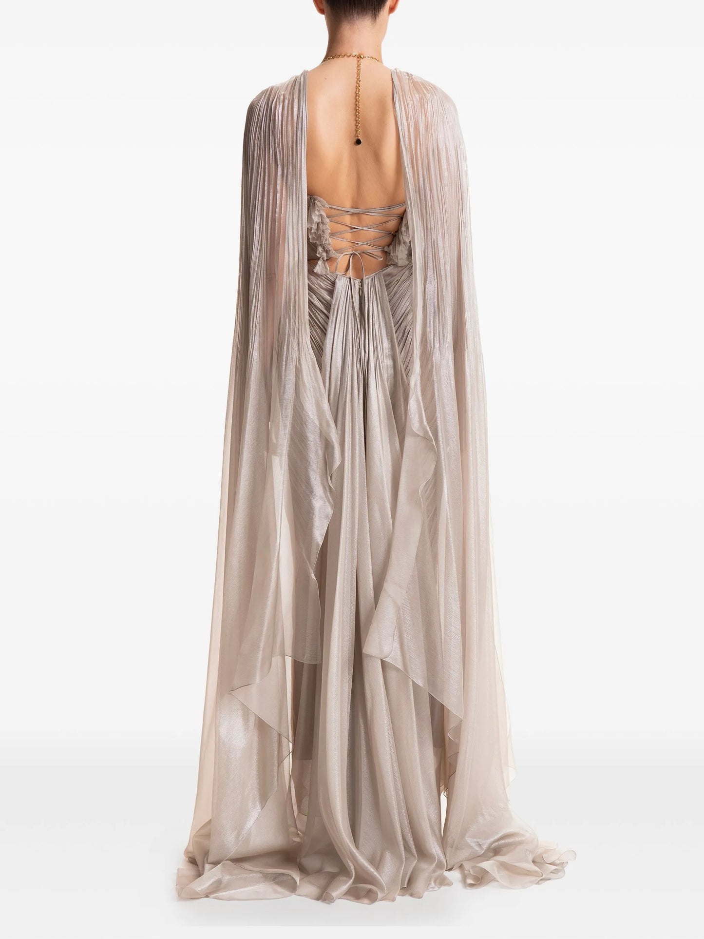 pleated cape dress