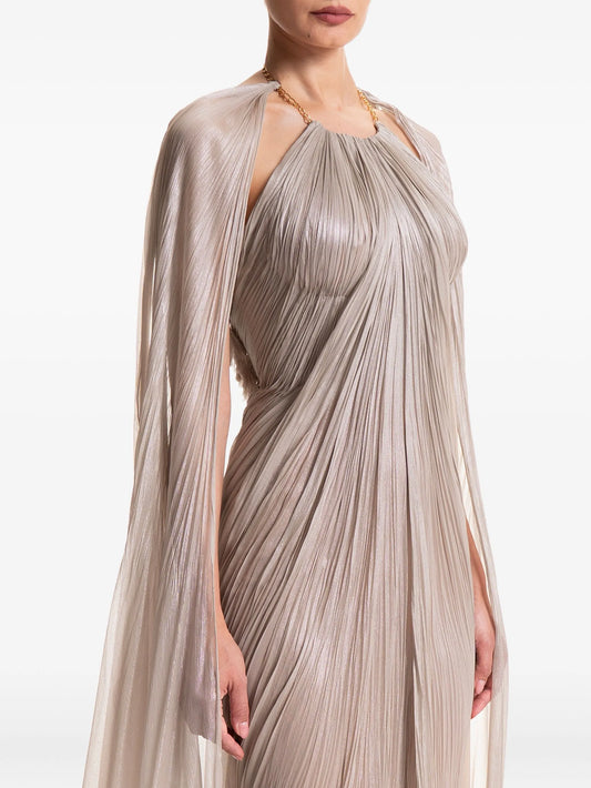 pleated cape dress