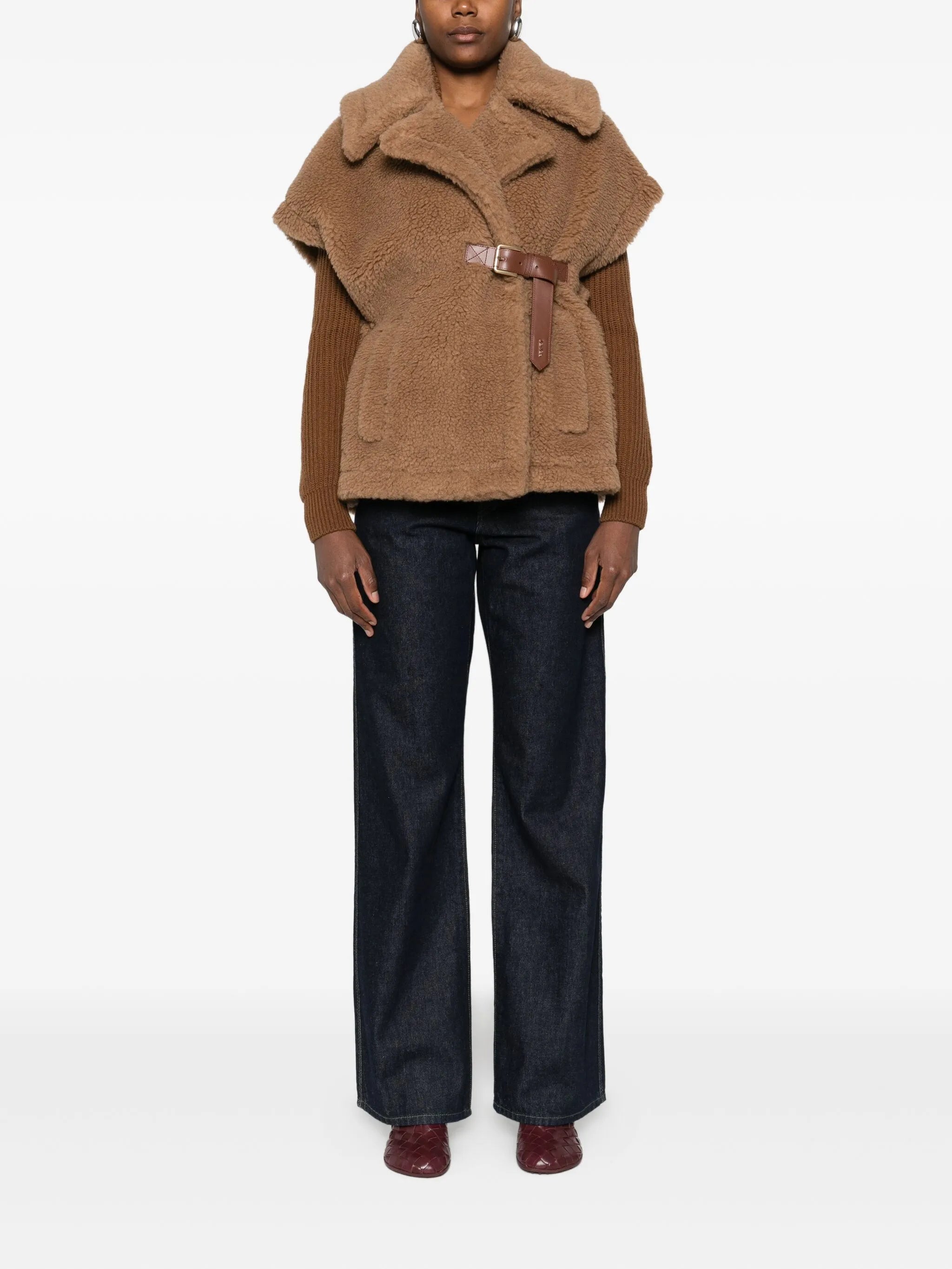 Abavo faux-fur cape jacket
