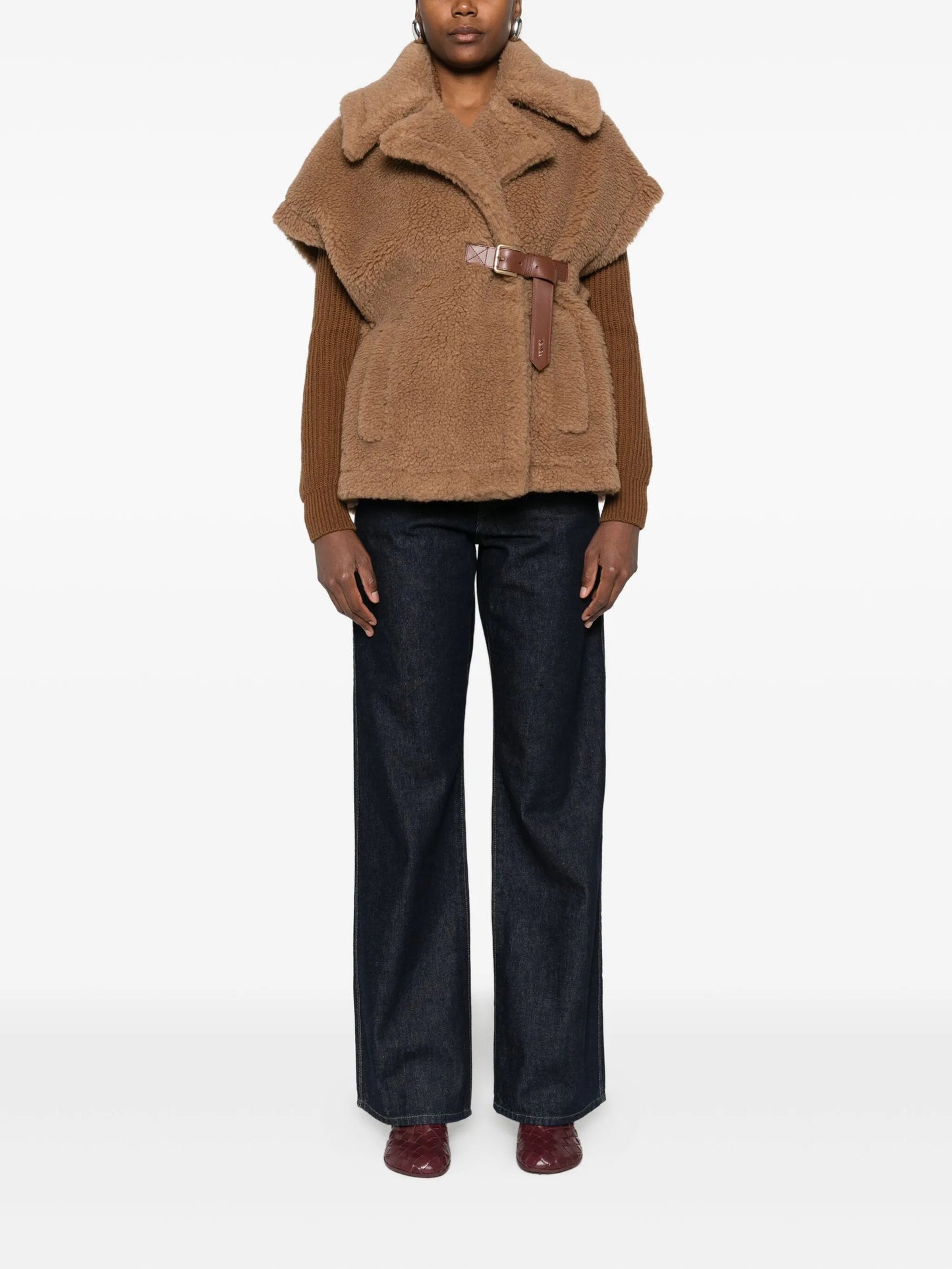 Abavo faux-fur cape jacket