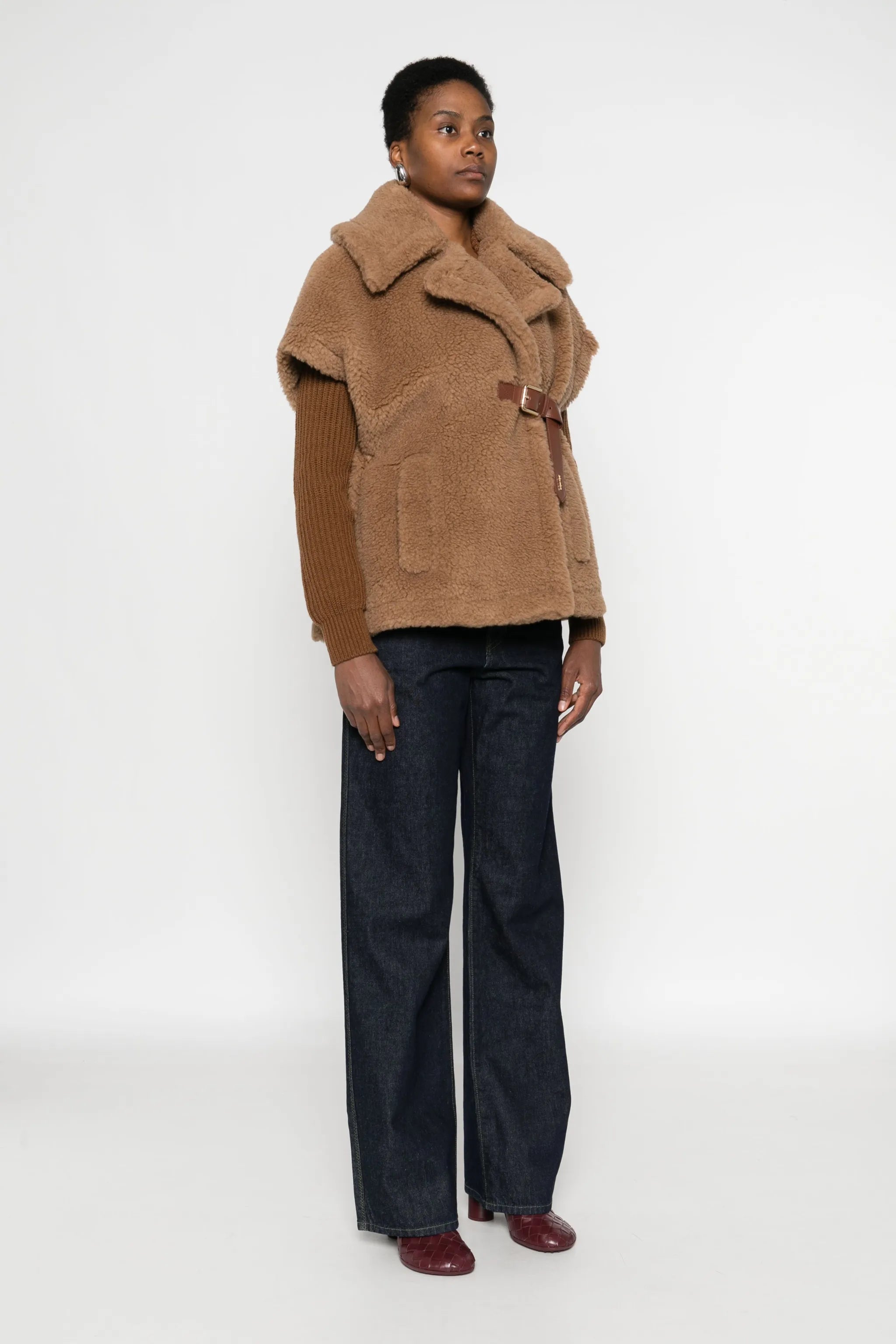 Abavo faux-fur cape jacket
