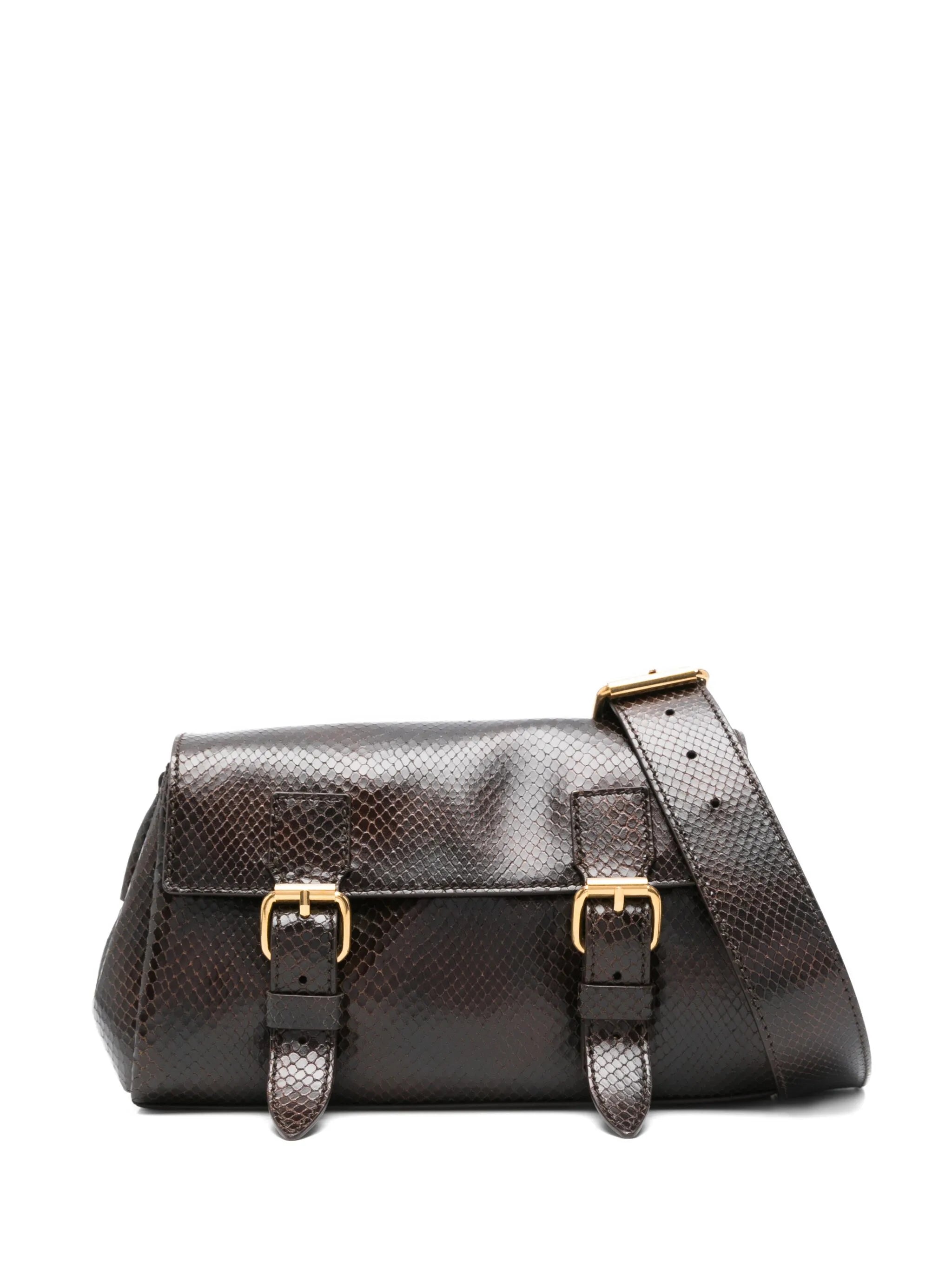 small snakeskin-effect satchel bag
