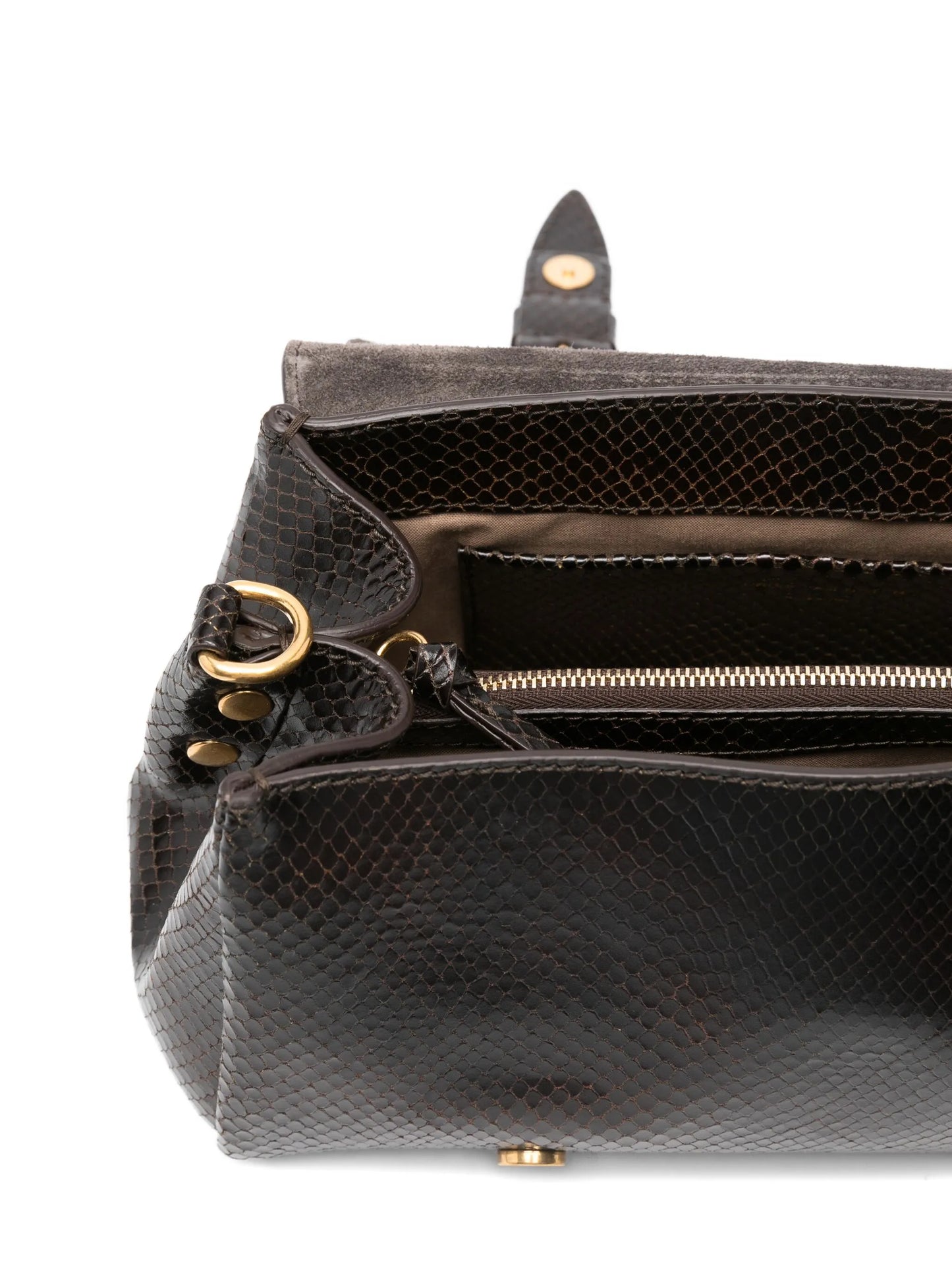 small snakeskin-effect satchel bag