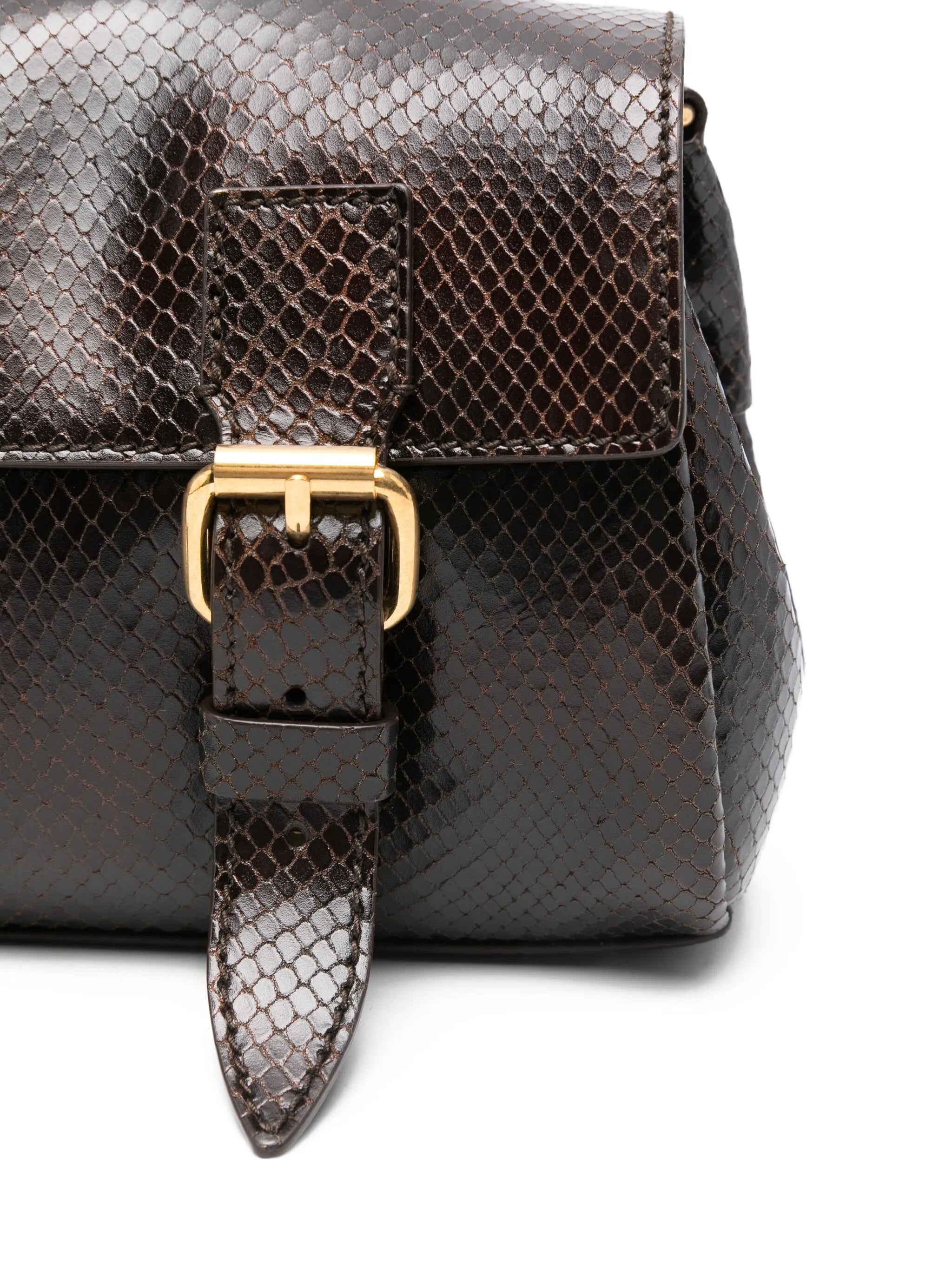 small snakeskin-effect satchel bag