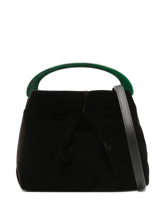 mini pleated velvet tote bag
