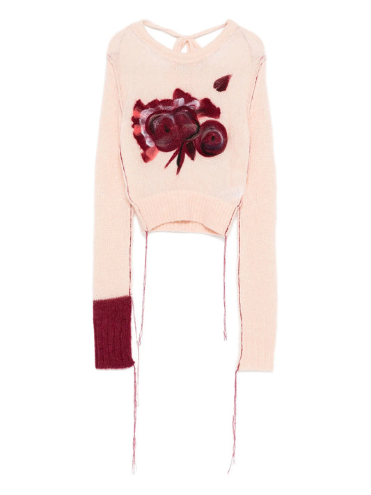 floral-embroidered sweater