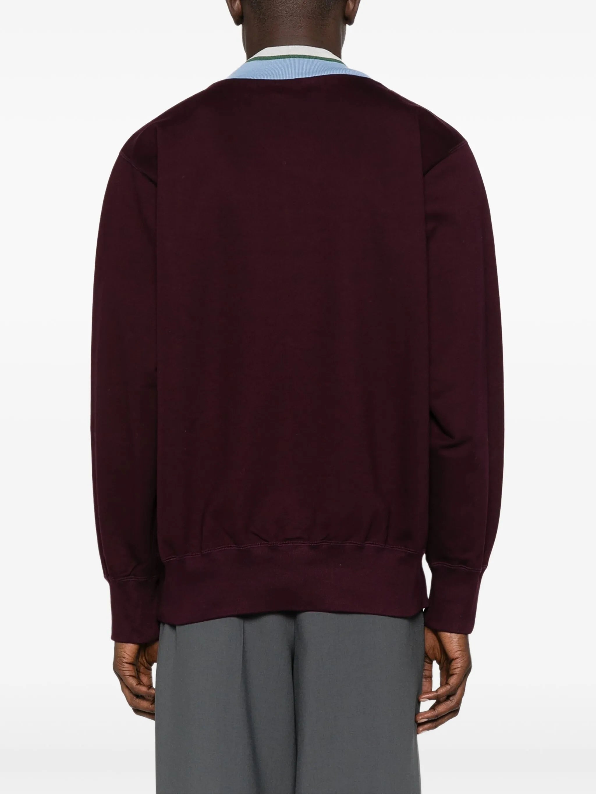 mock-neck graphi-print sweater