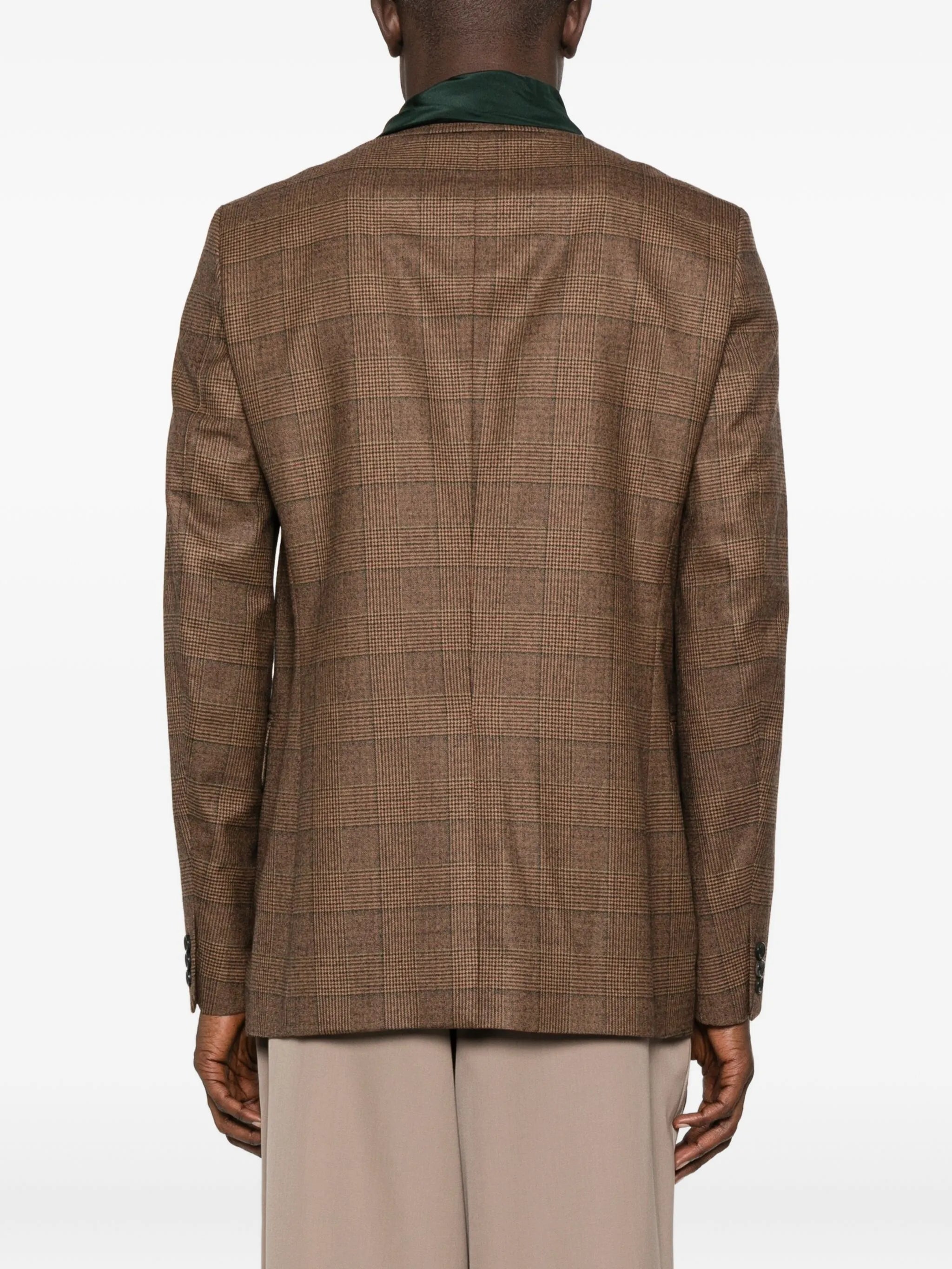 checked single-breasted blazer