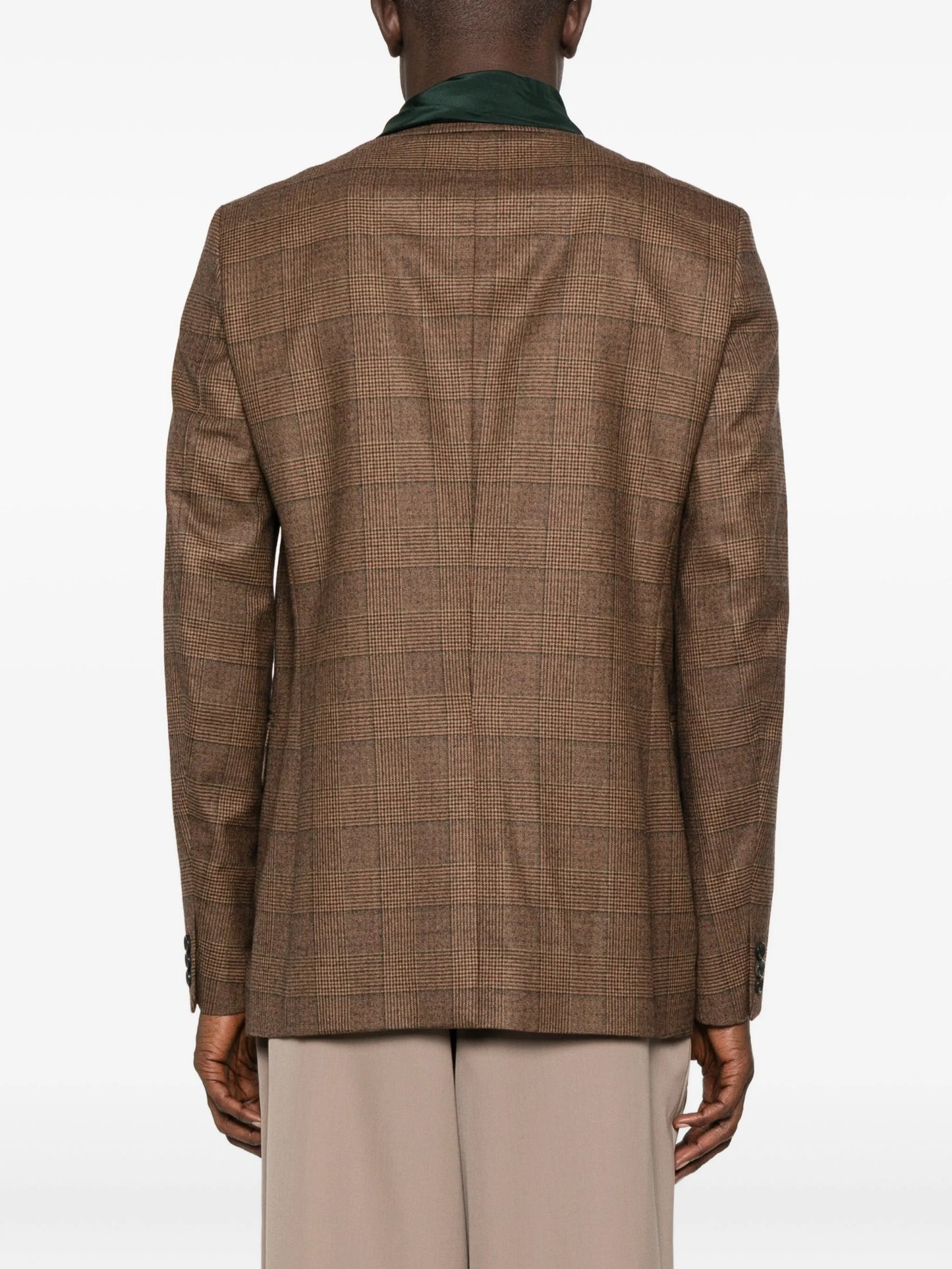 checked single-breasted blazer