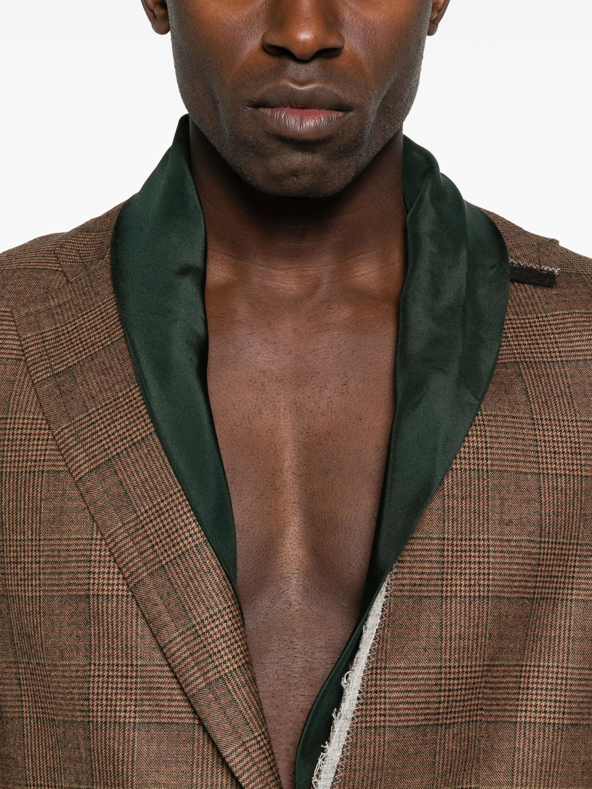 checked single-breasted blazer