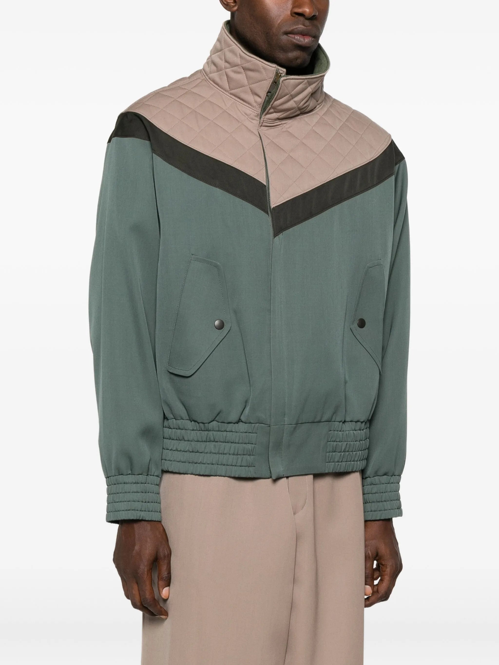 quilted-panel zip-up jacket