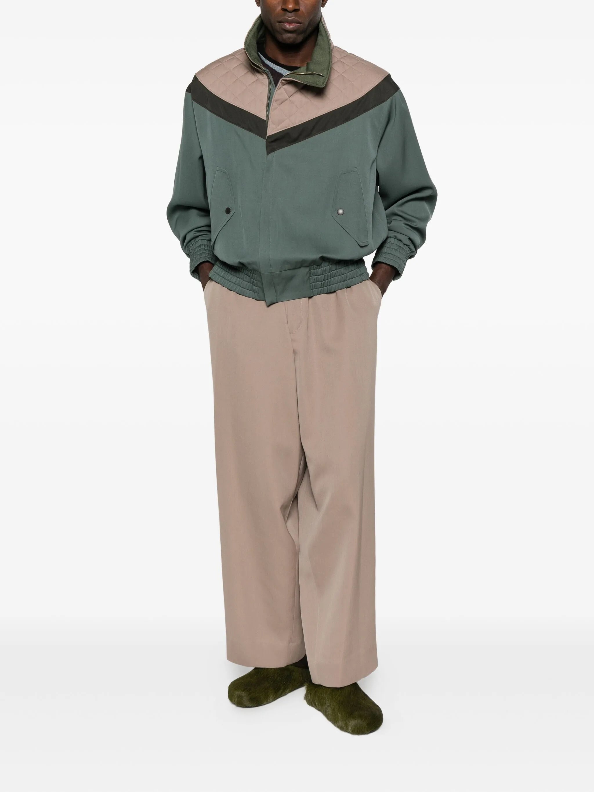 quilted-panel zip-up jacket