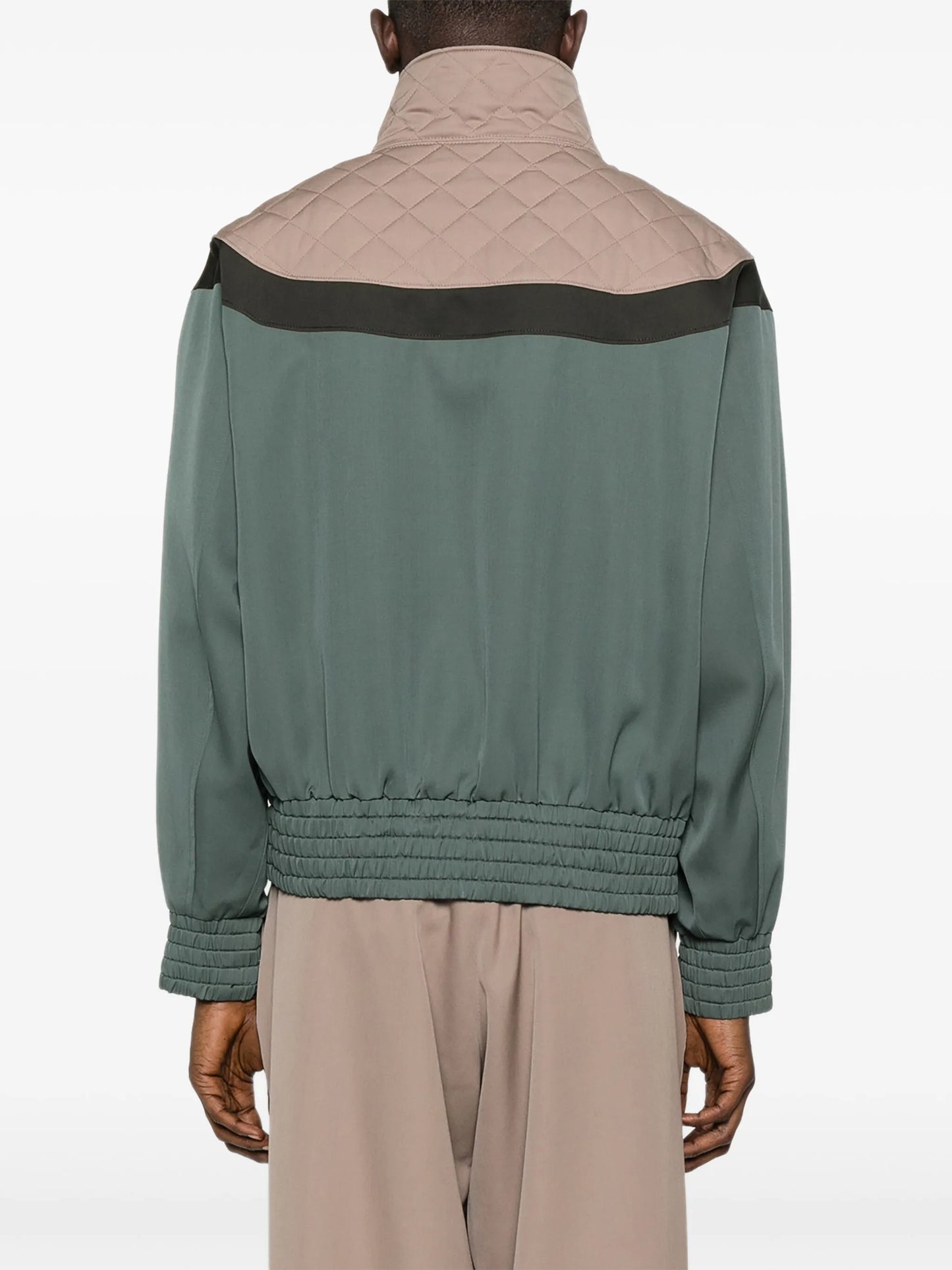 quilted-panel zip-up jacket