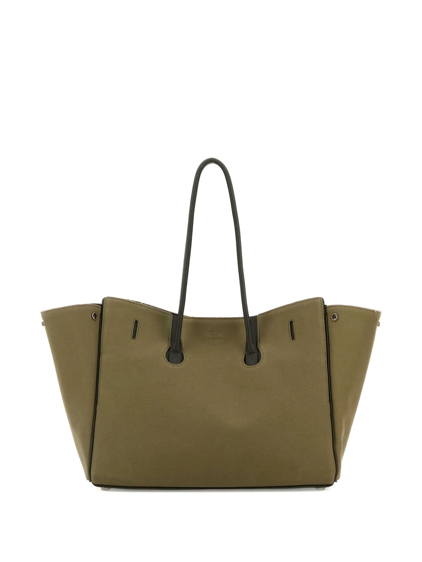 two-tone structured tote bag