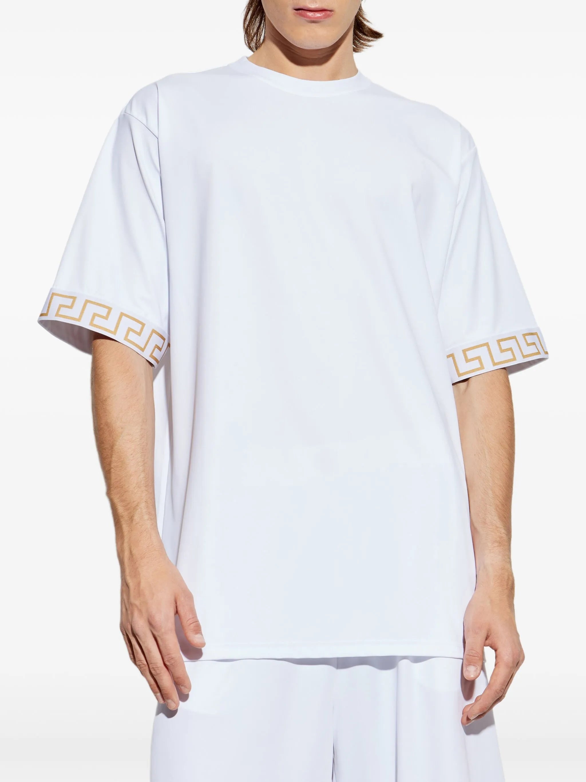 embellished-cuffs T-shirt