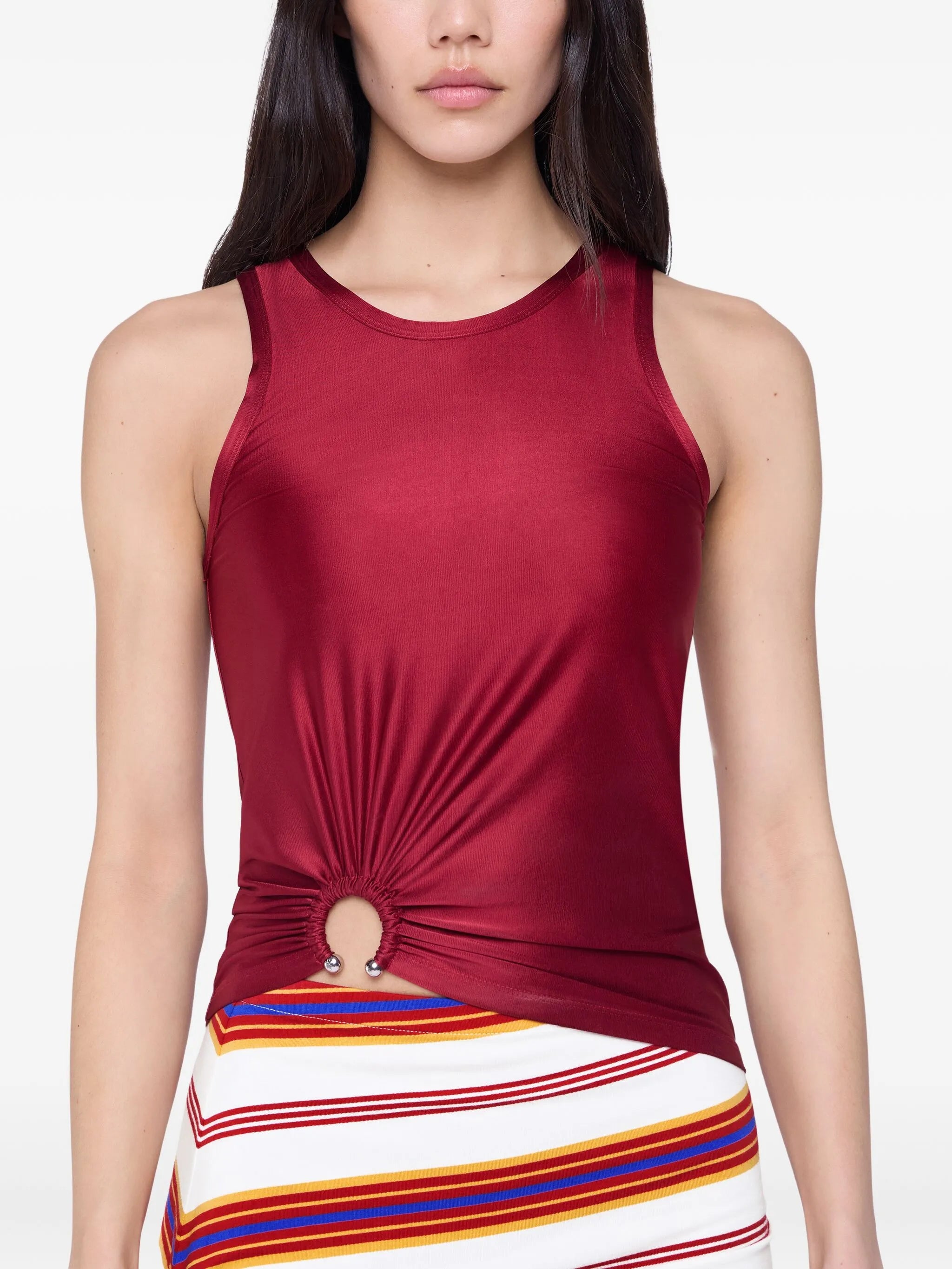 ruched sleeveless top