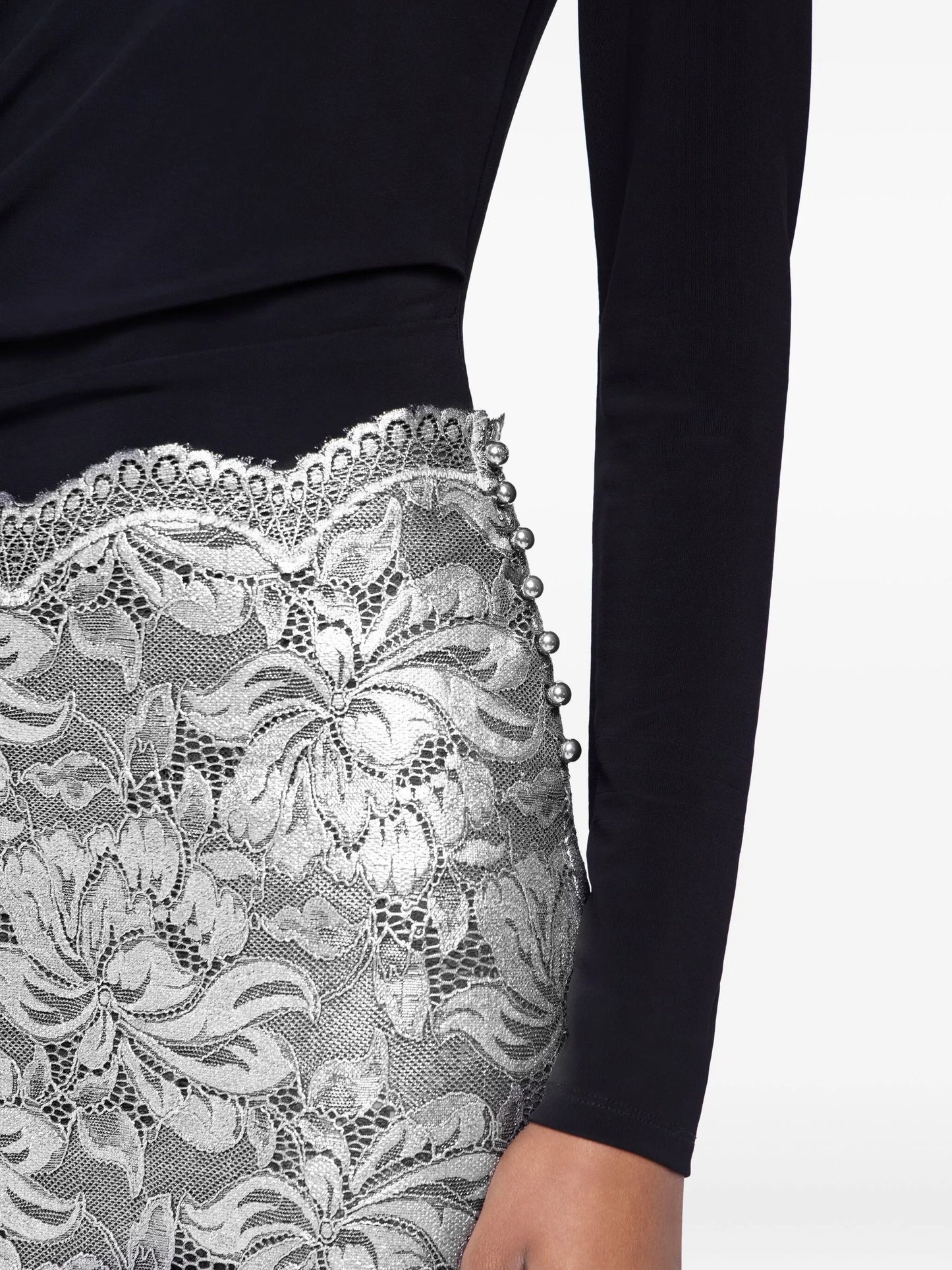 floral-lace midi skirt