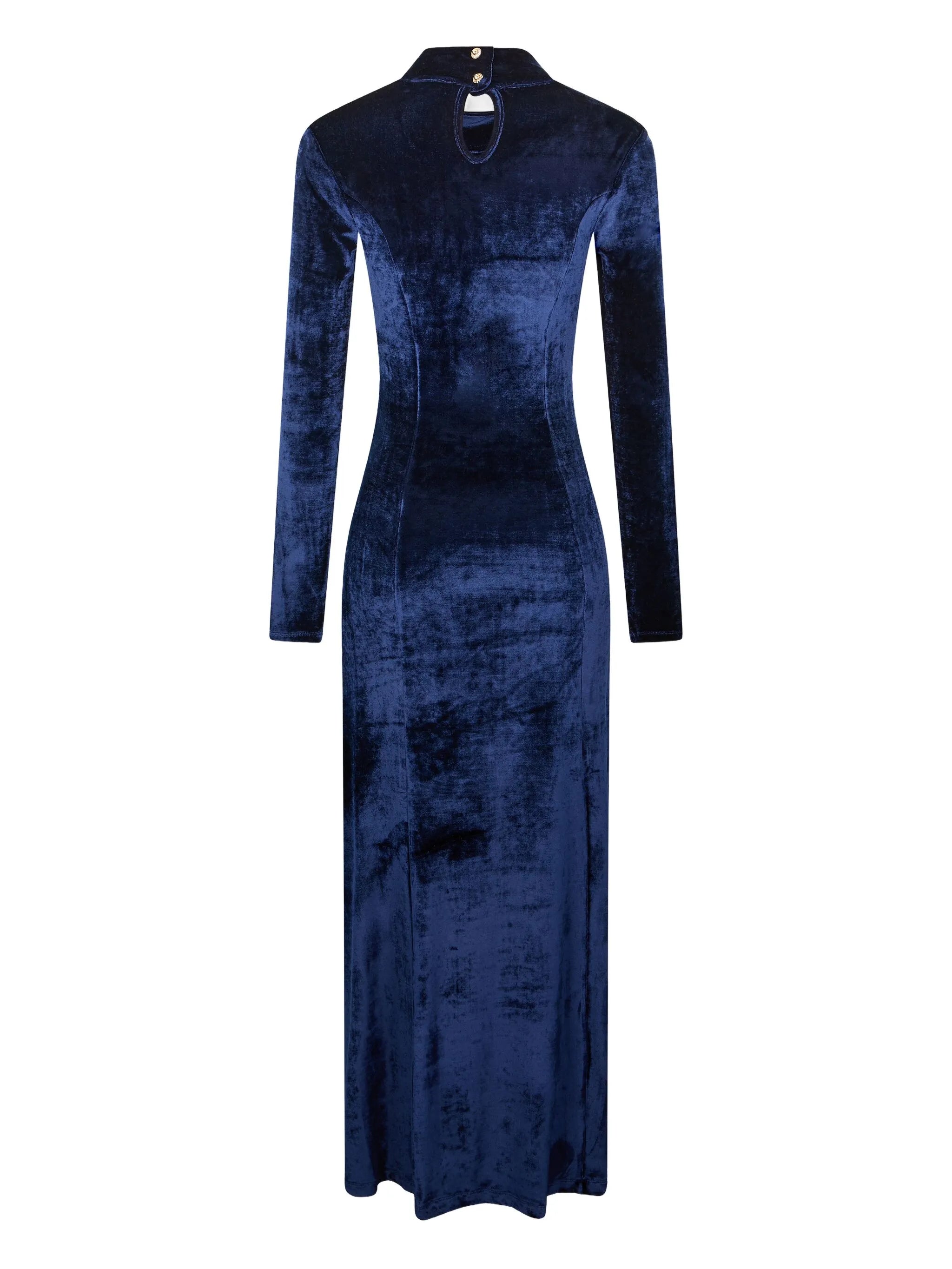 velvet button-detail dress