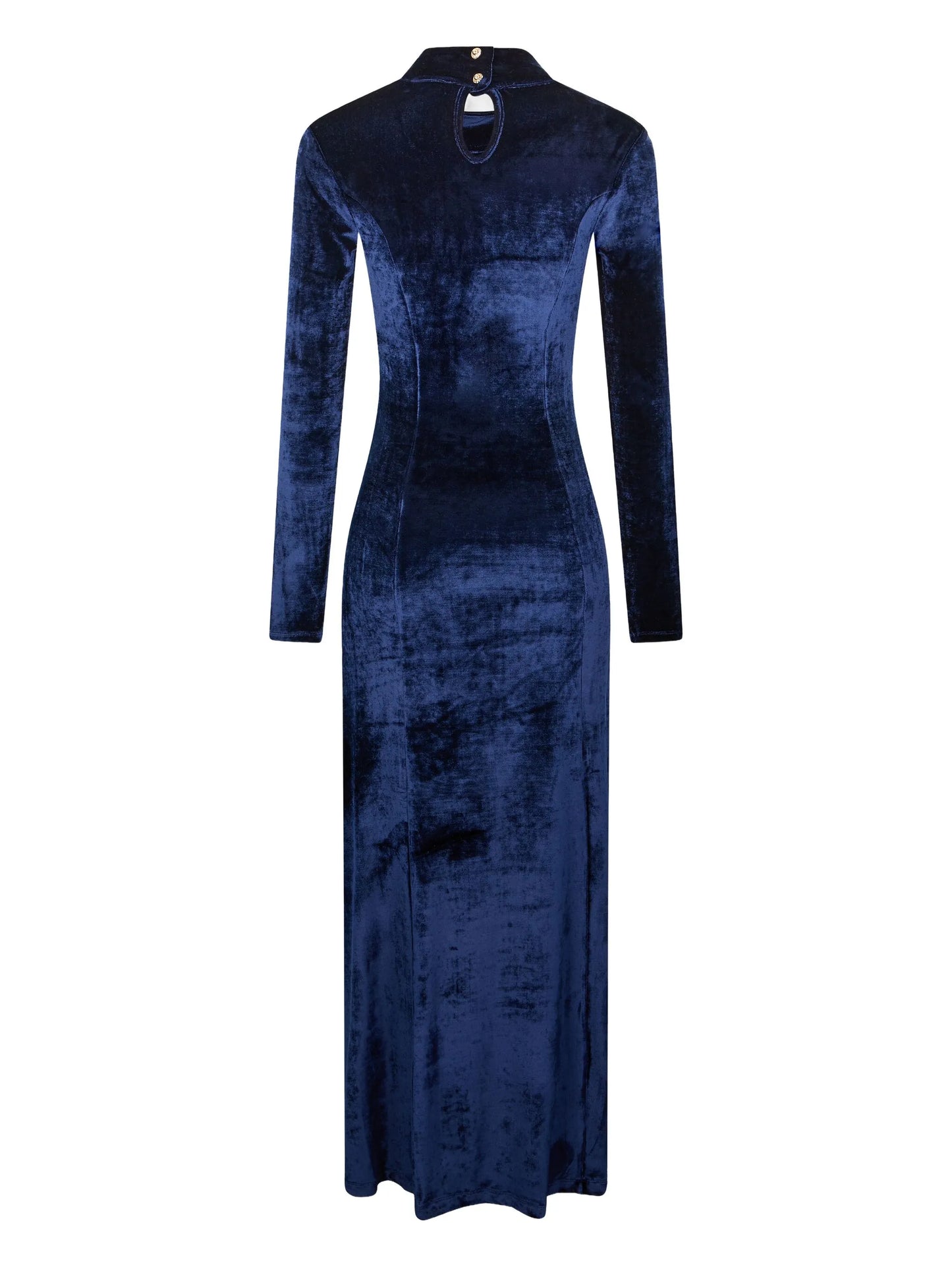 velvet button-detail dress