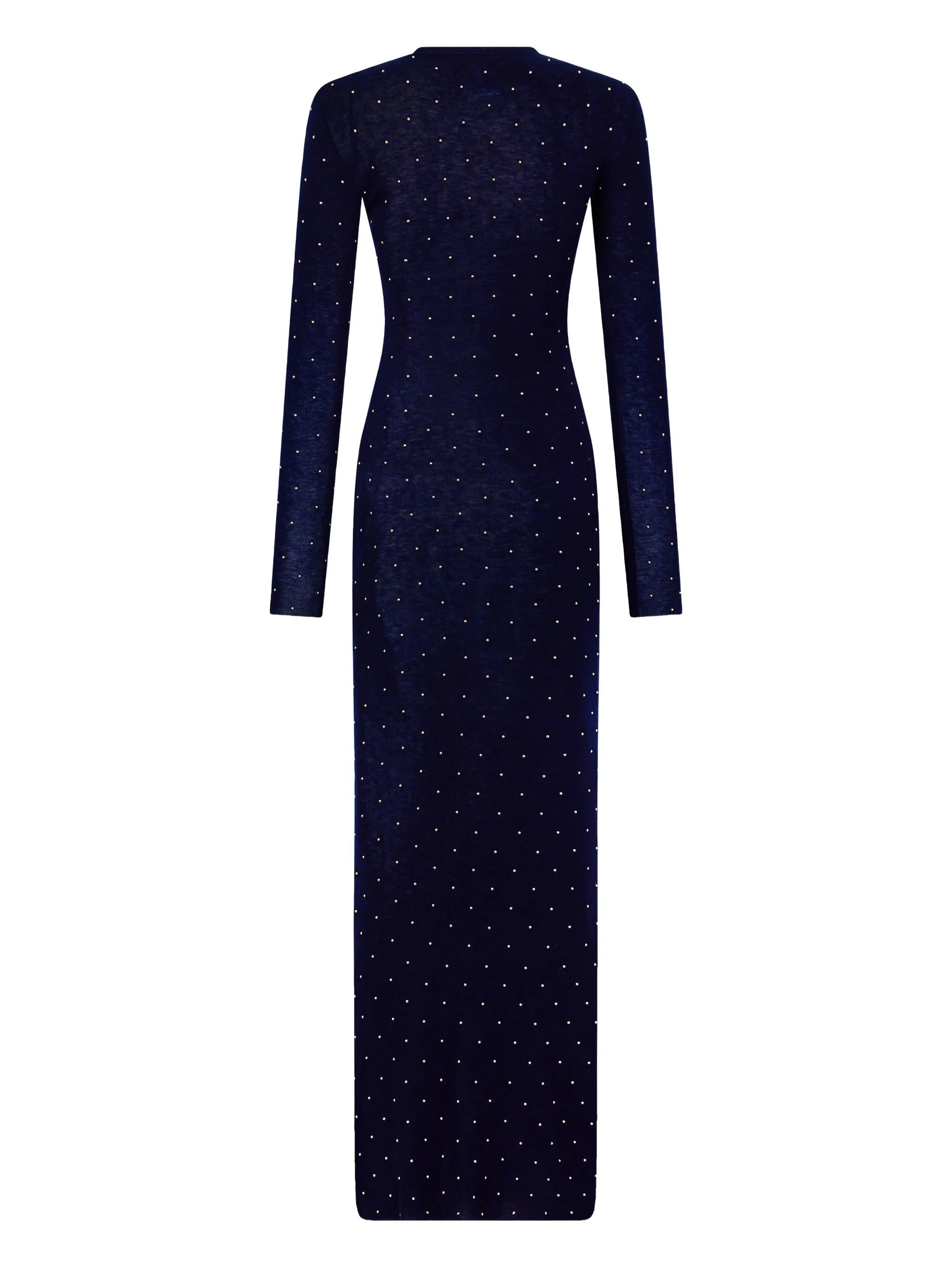 beaded long-sleeve gown