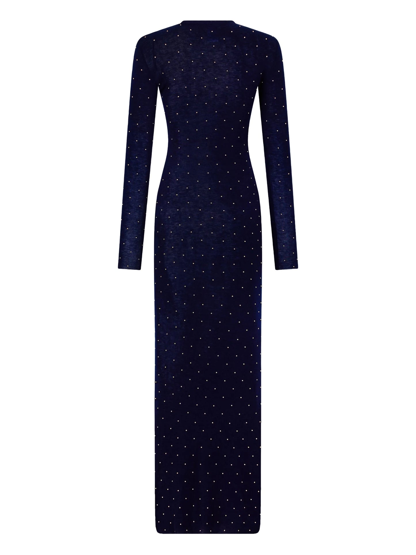 beaded long-sleeve gown