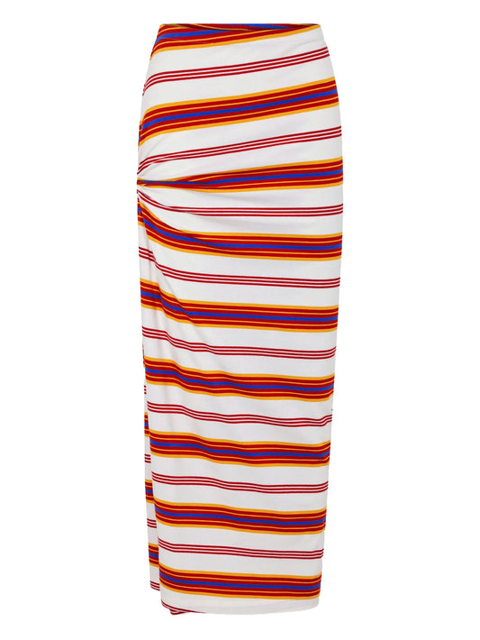 striped draped skirt