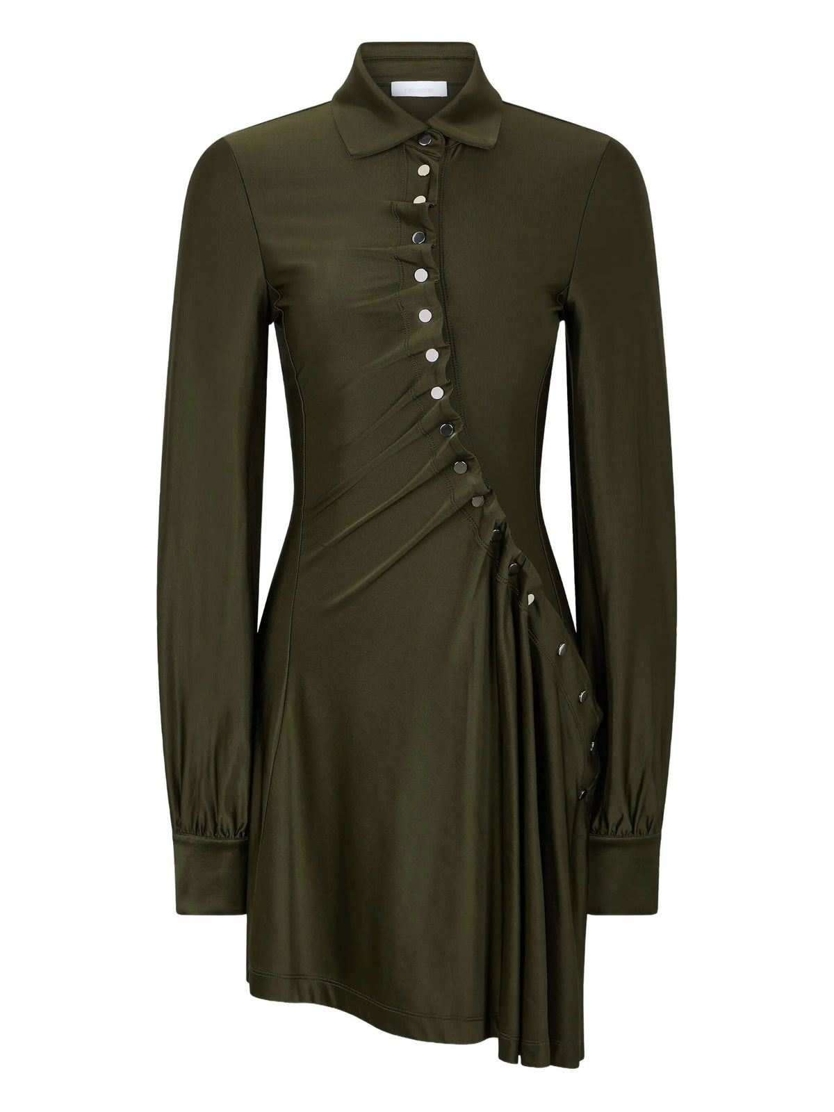 button-embellished draped dress