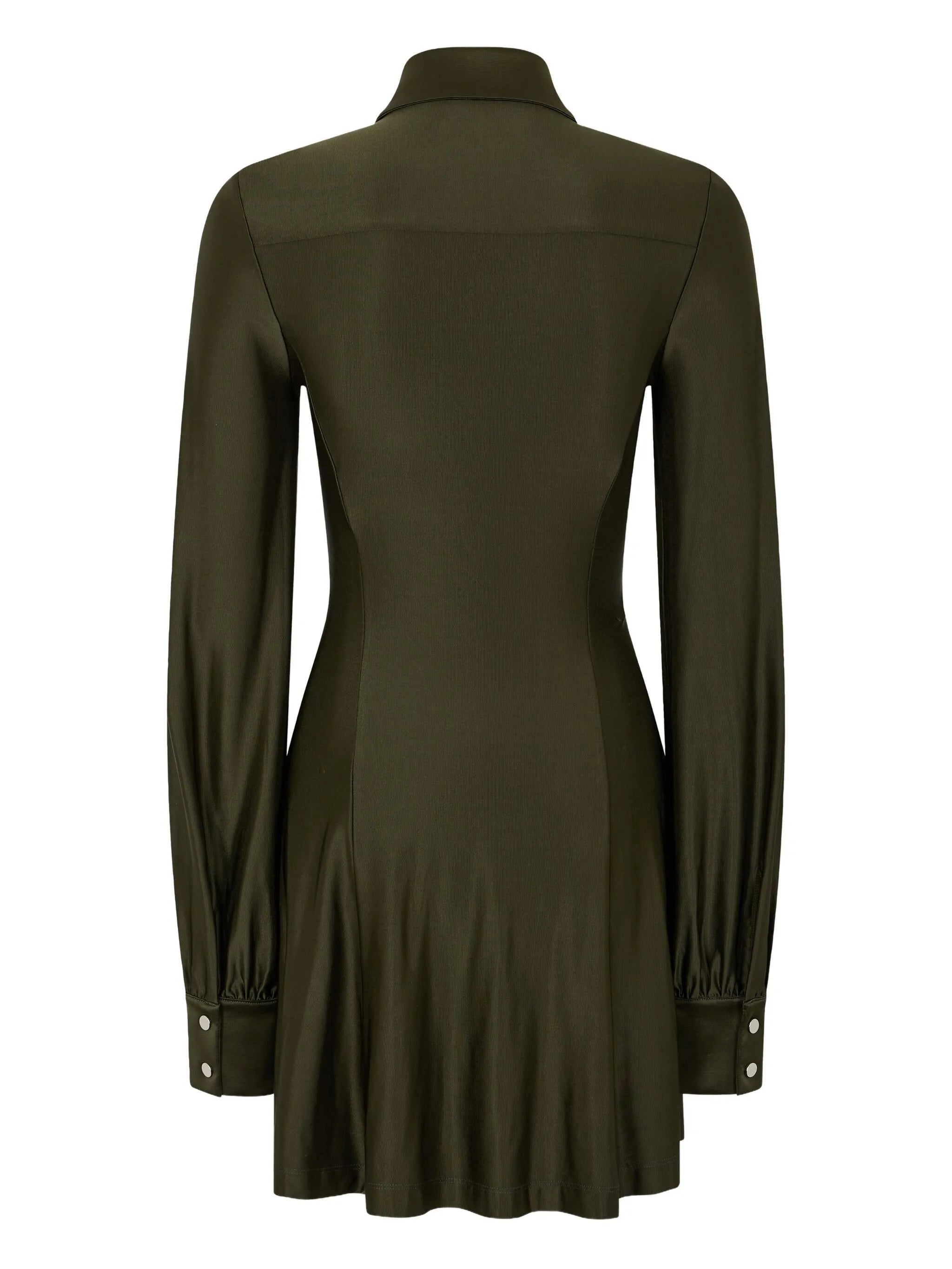 button-embellished draped dress