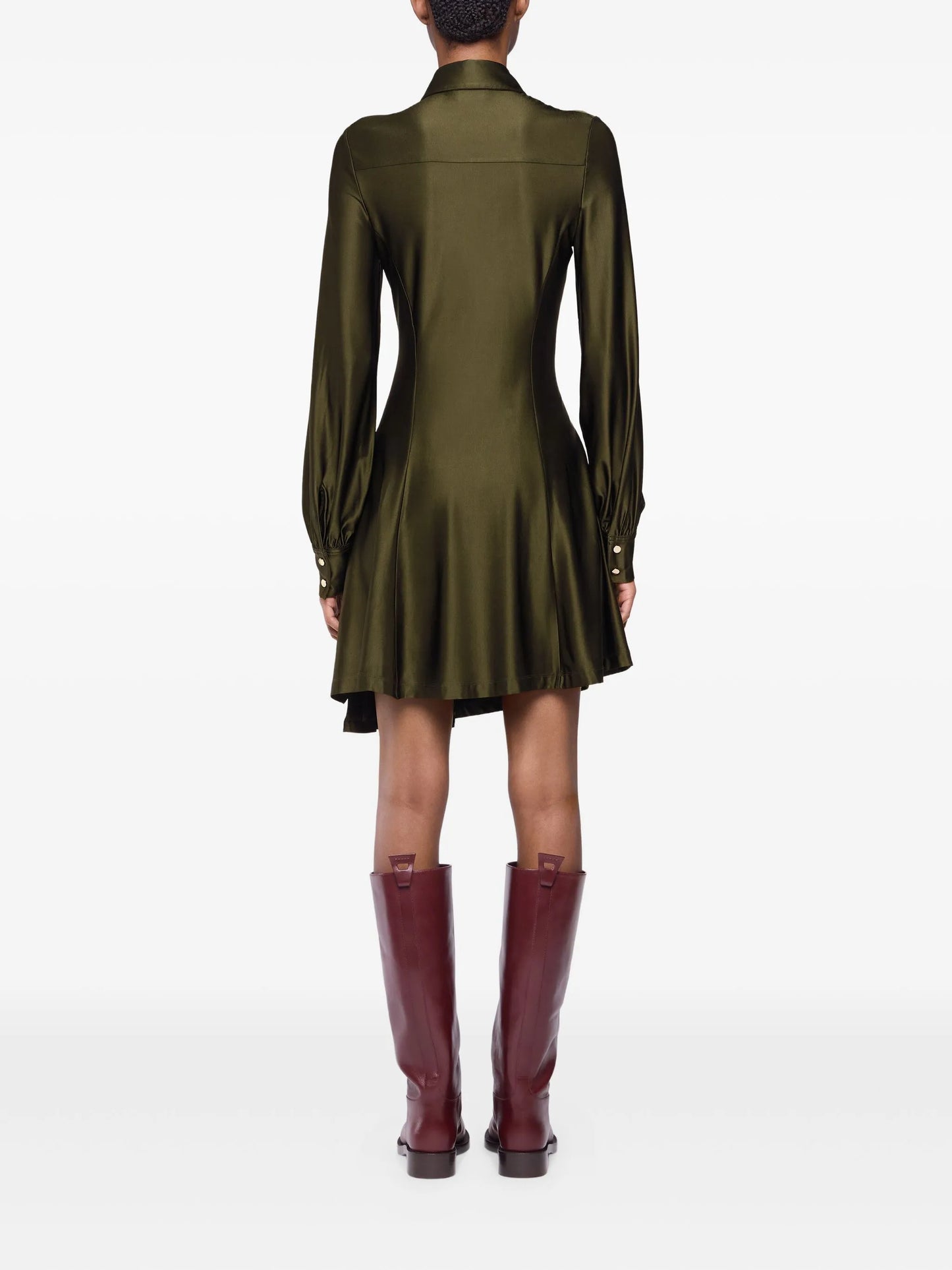 button-embellished draped dress