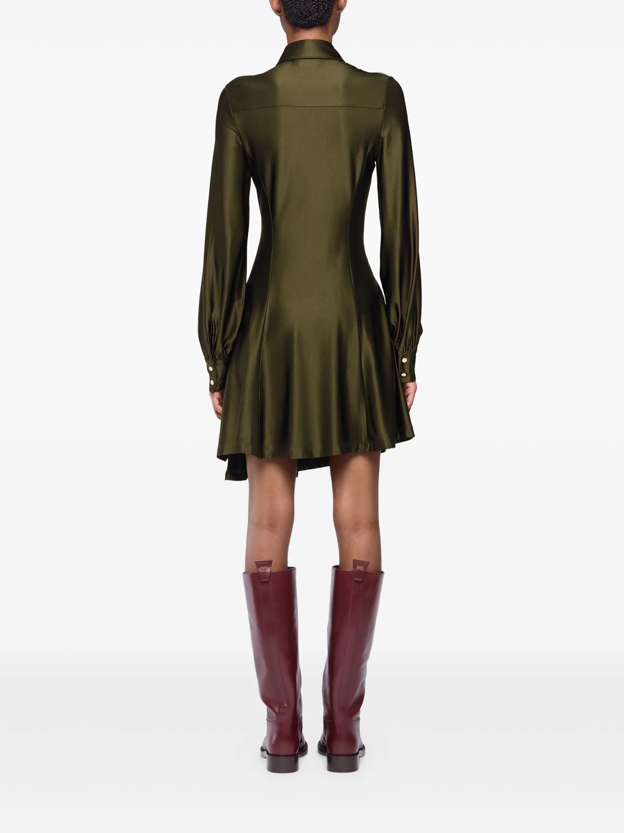 button-embellished draped dress