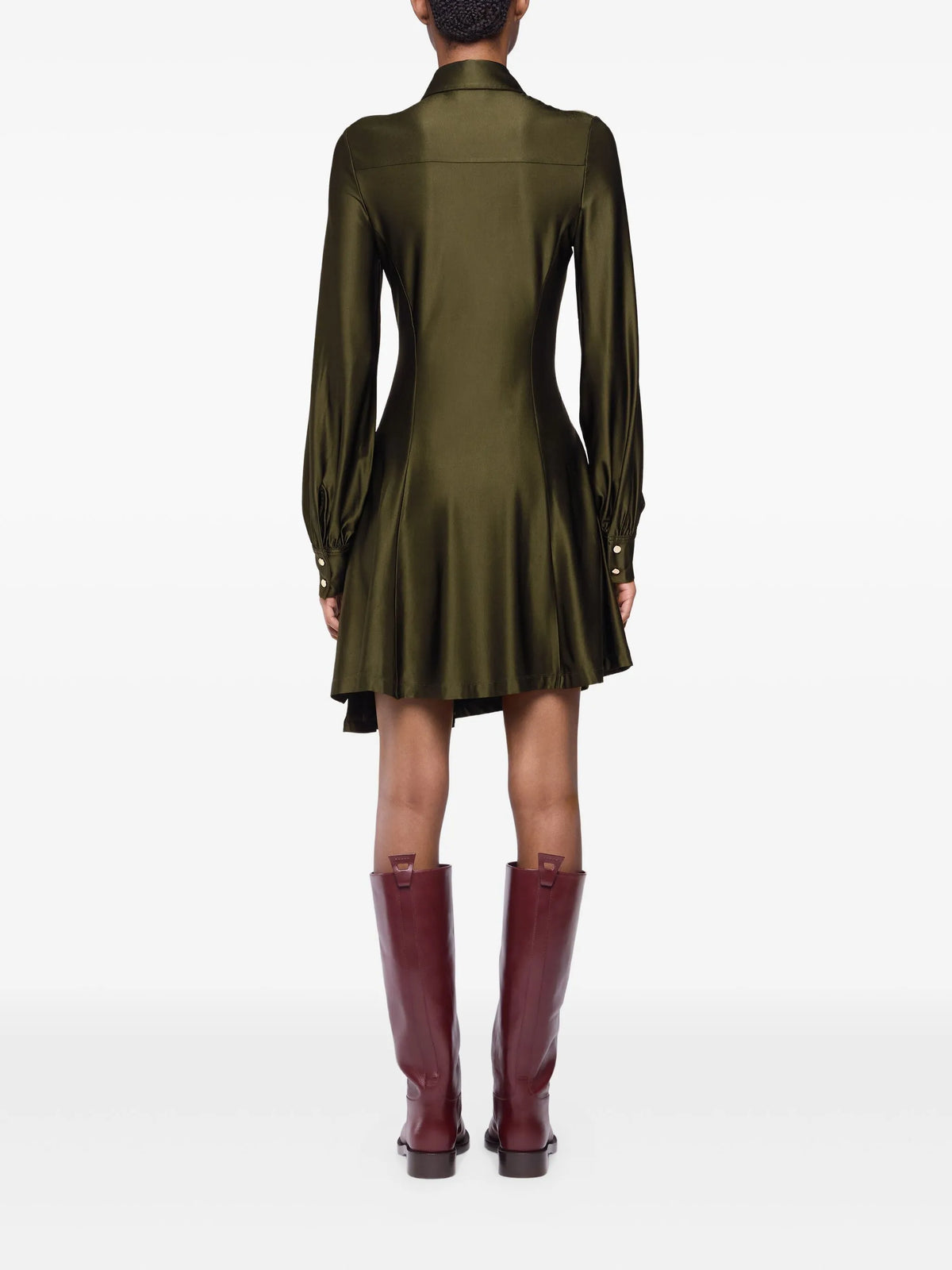 button-embellished draped dress
