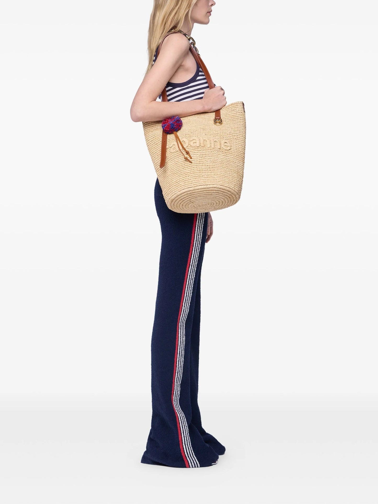 woven raffia tote bag
