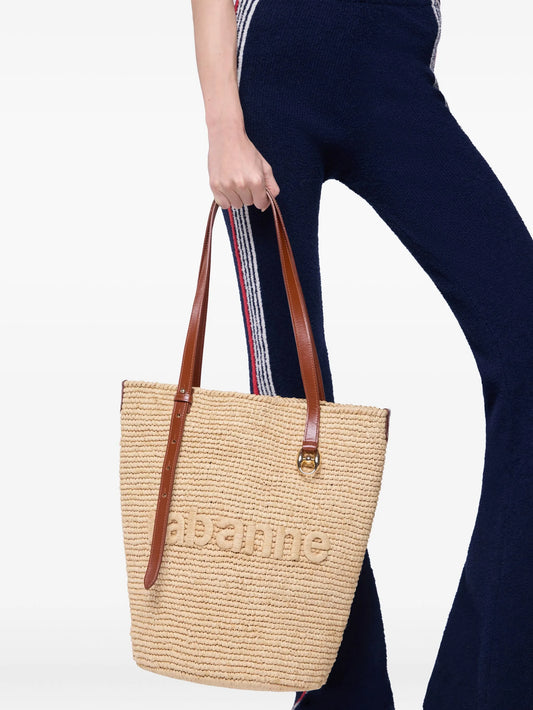 woven raffia tote bag